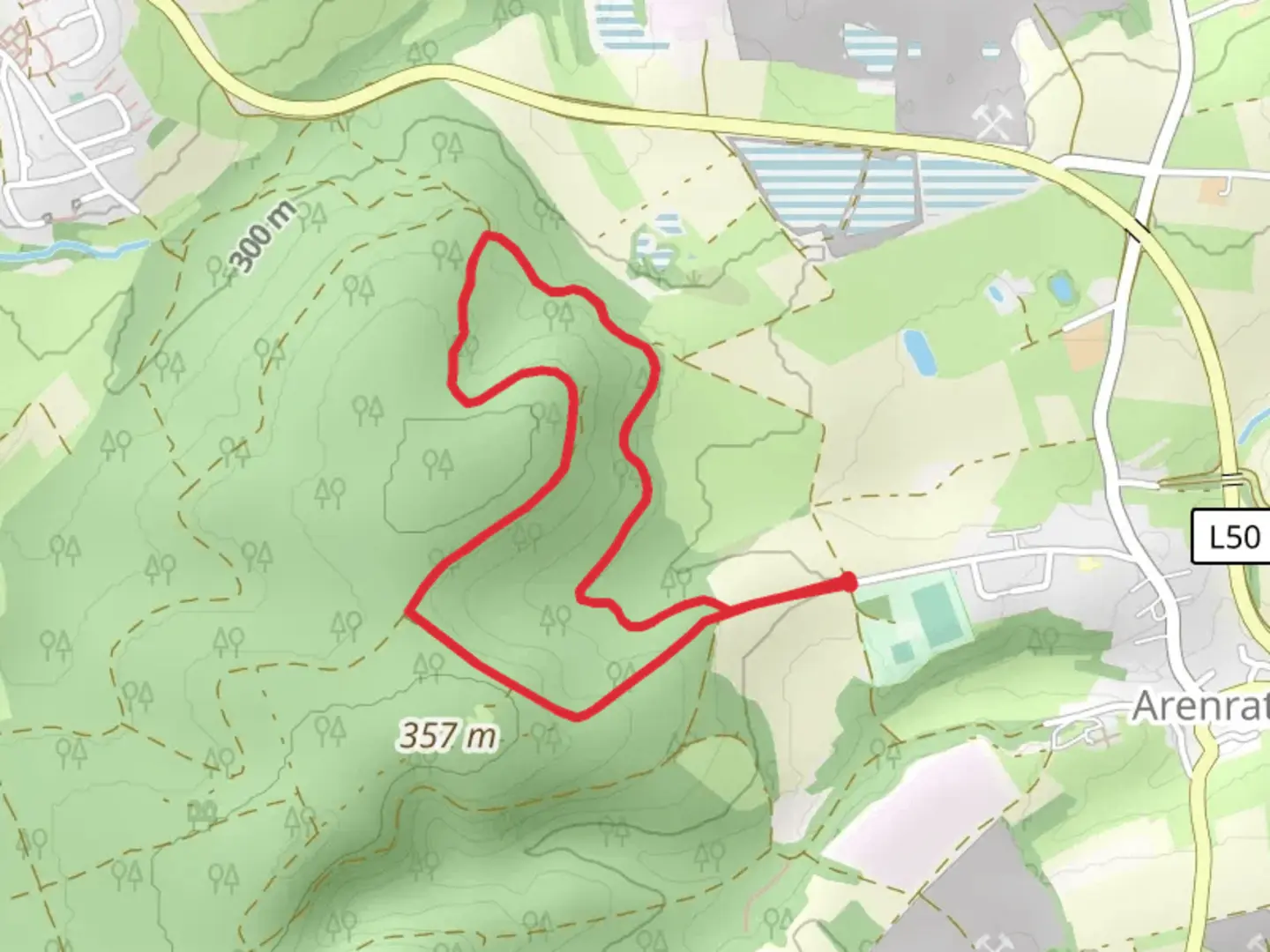 An image depicting the trail Arenrath Loop and its surrounding area.