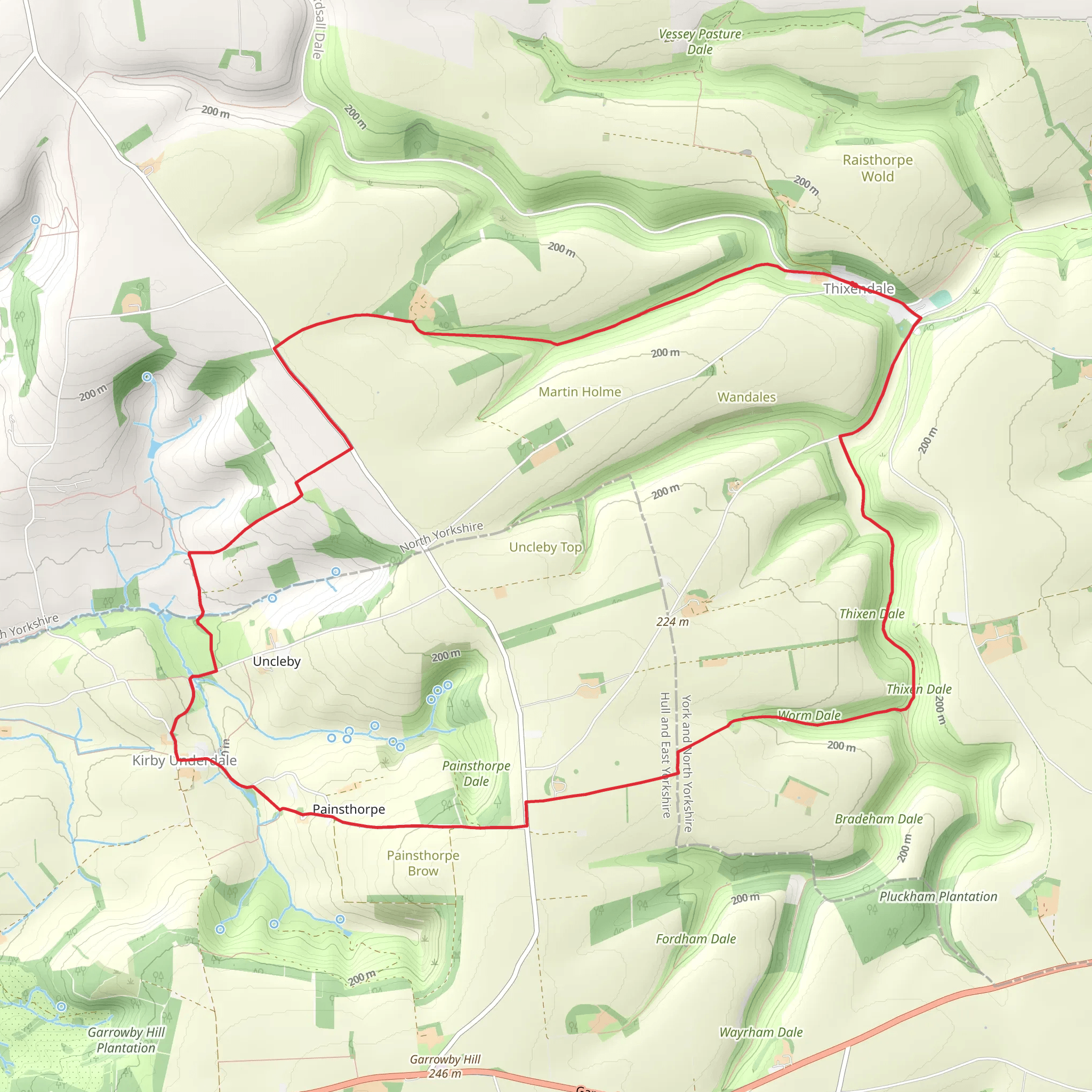 Circular from Thixendale through Kirby Underdale mobile static map