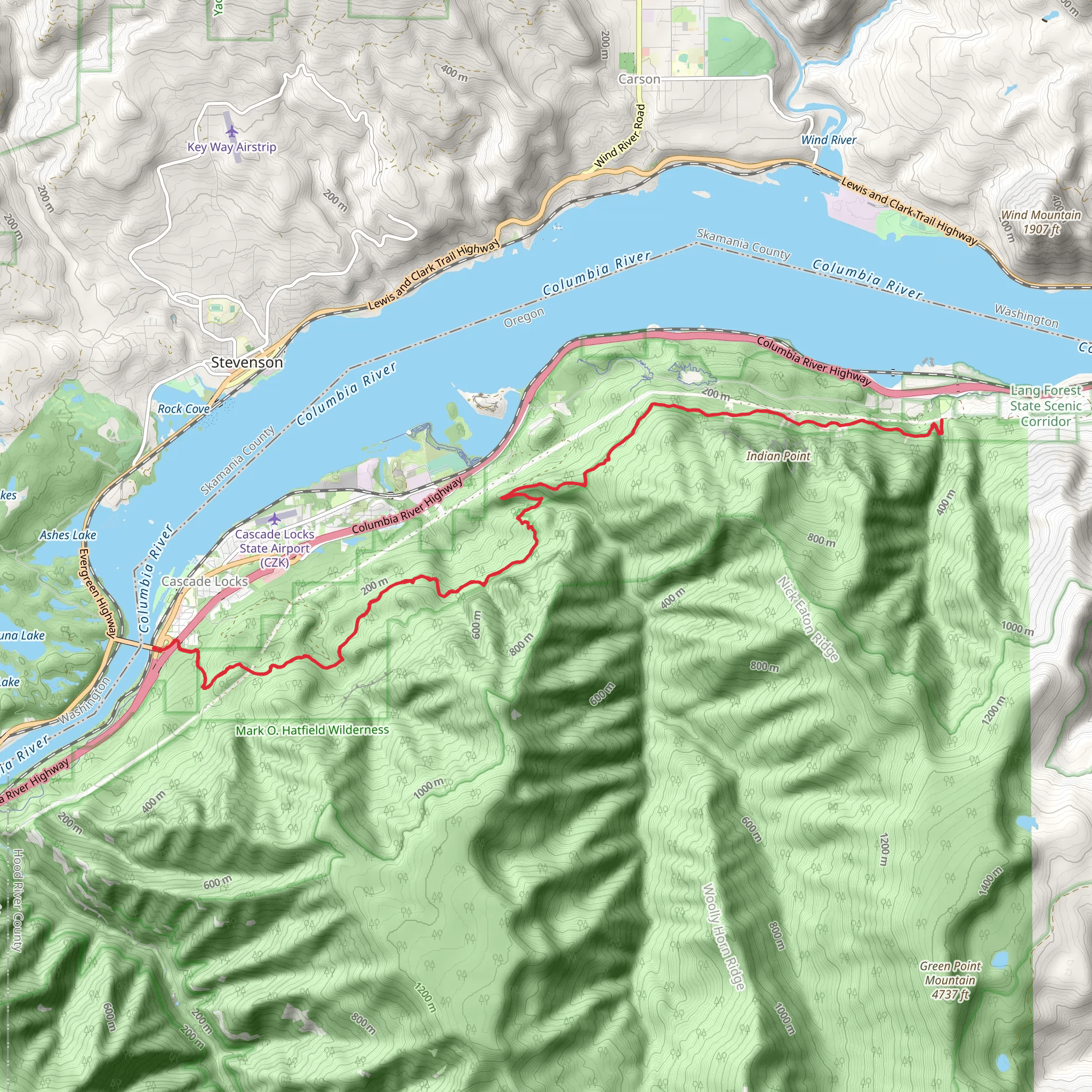 Gorge Trail from Tollbridge Park mobile static map