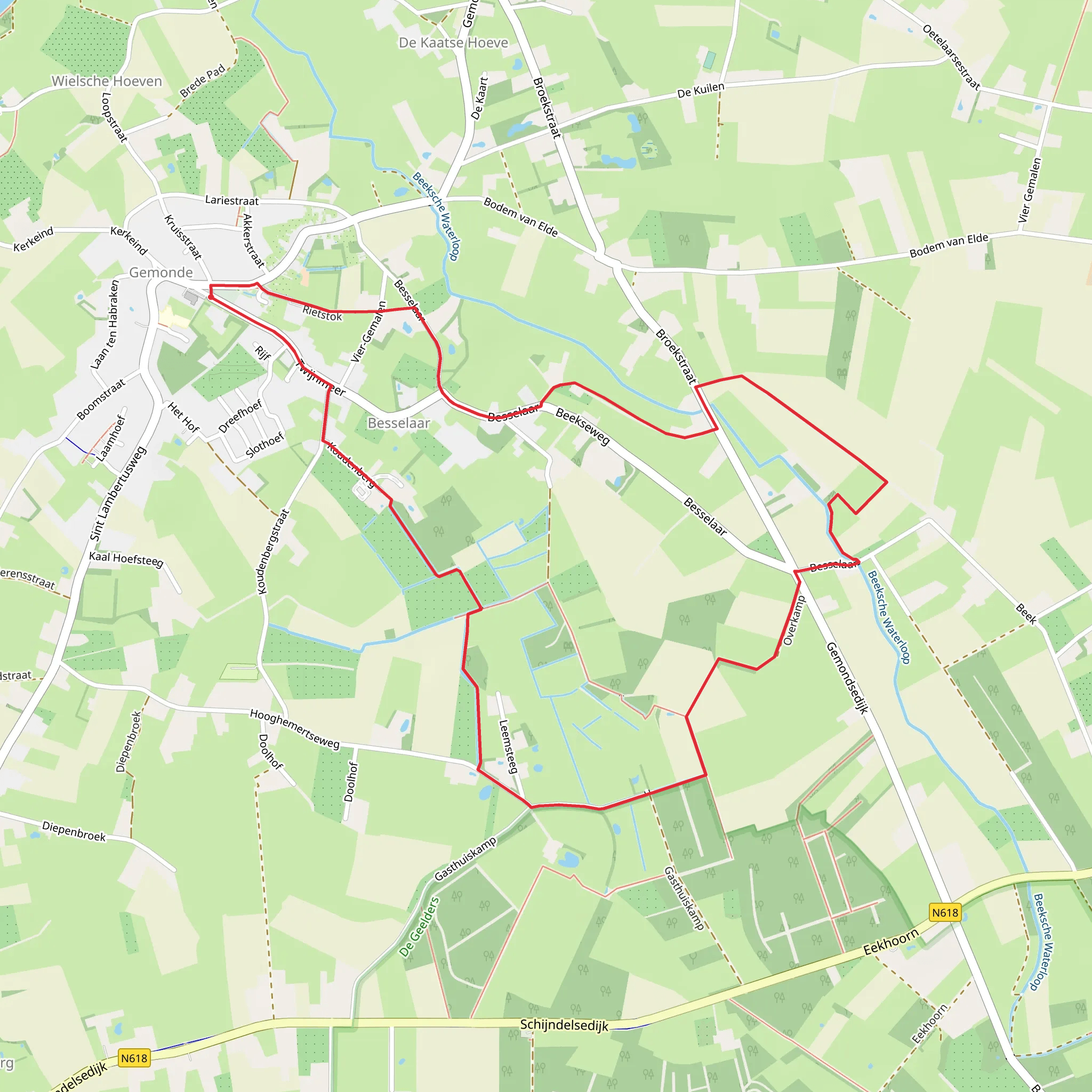 Besselaar and Beekse Weg Loop mobile static map