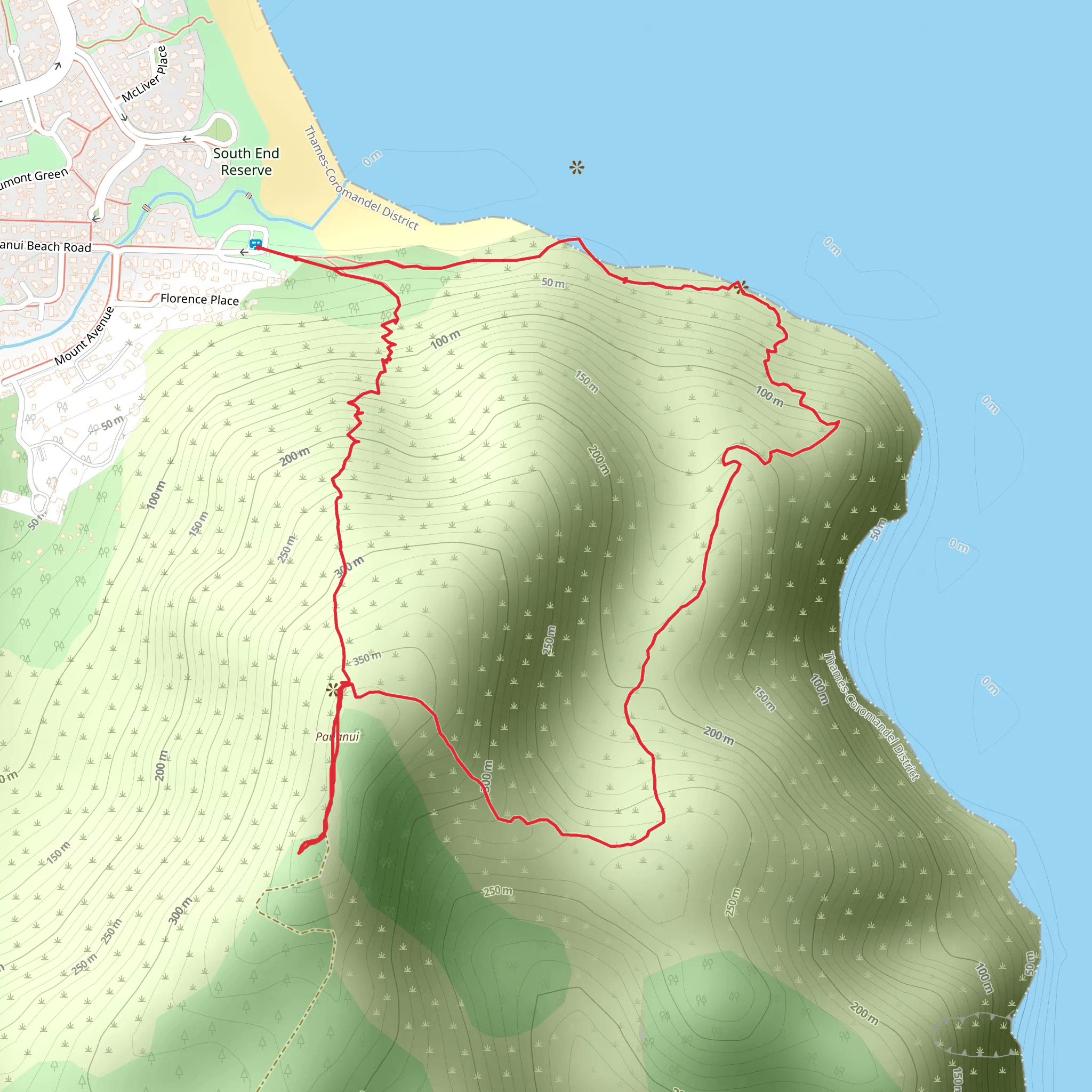 Pauanui Summit Trail mobile static map