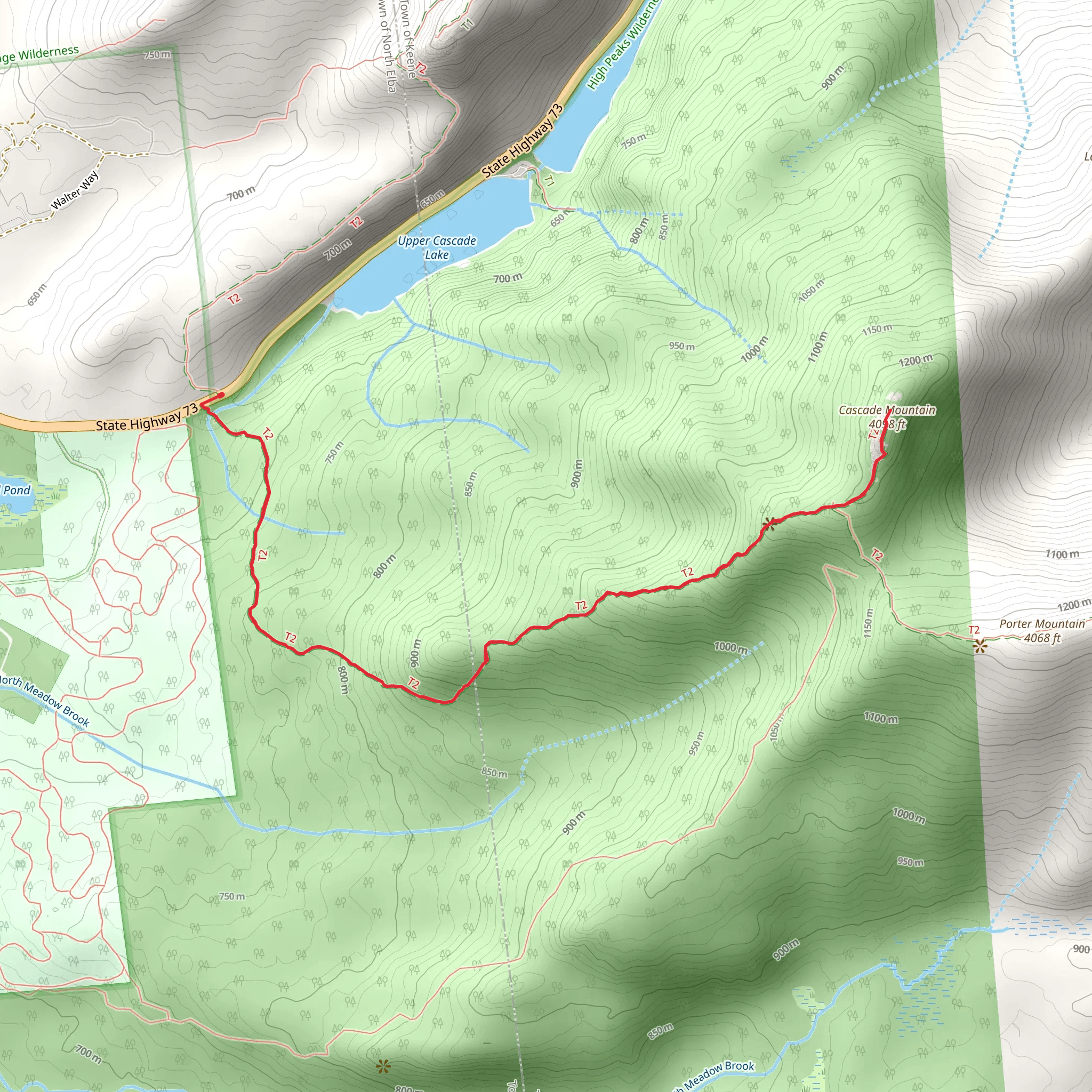 Cascade Mountain Trail mobile static map