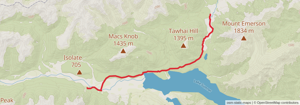 Te Araroa South Island stage 25 Map