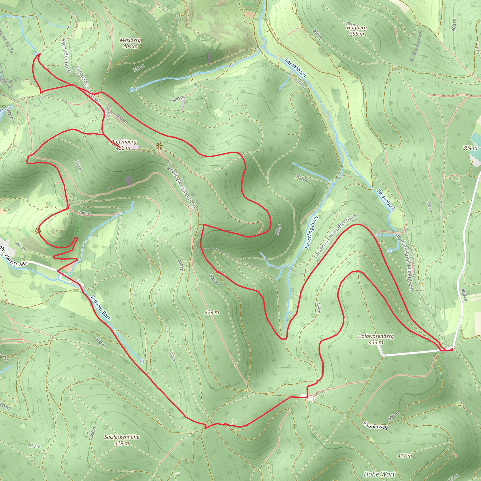 Pfaffenberg via Schwarzer Keiler mobile static map