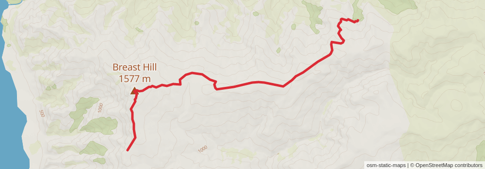 Te Araroa South Island stage 58 Map