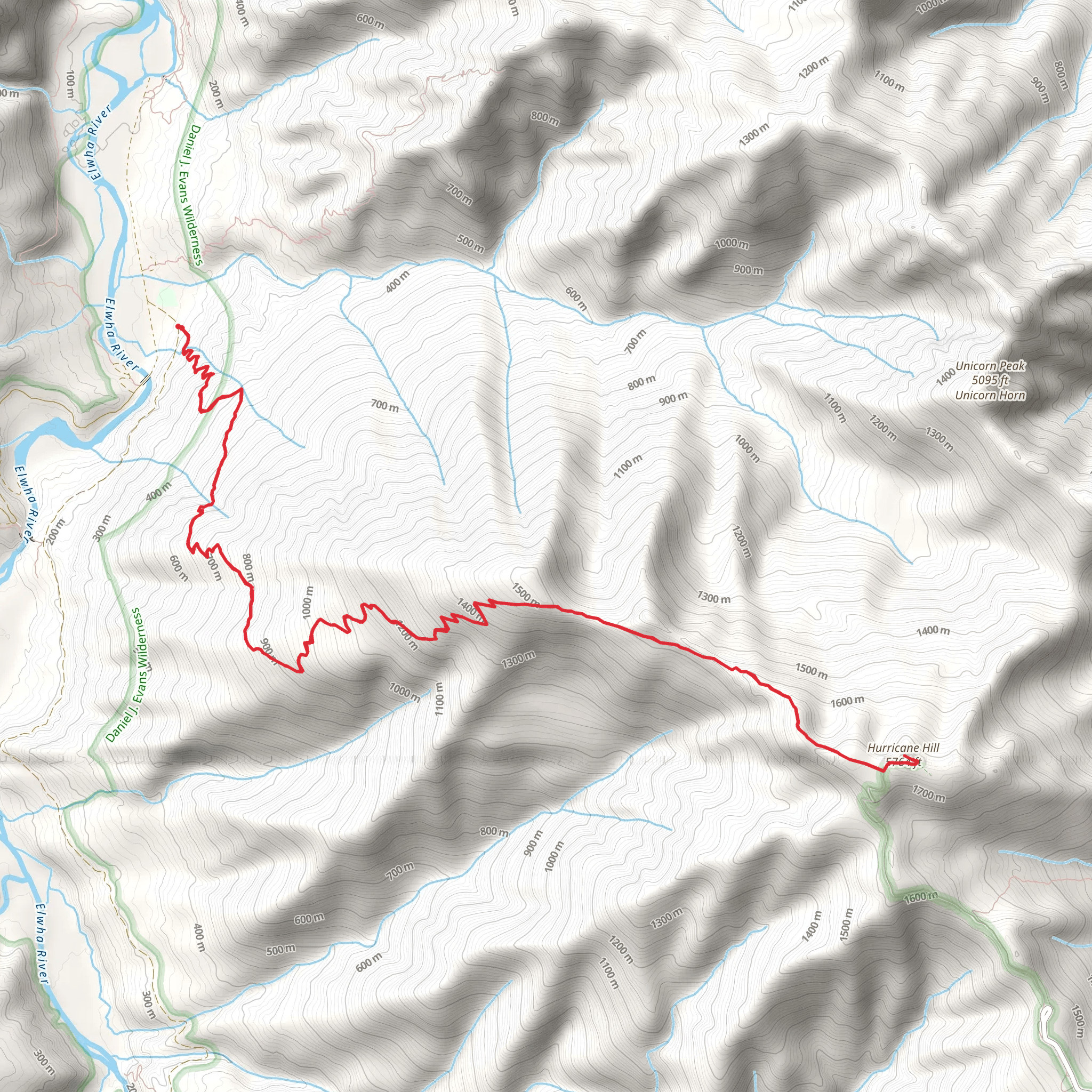 Elwha to Hurricane Hill Trail mobile static map