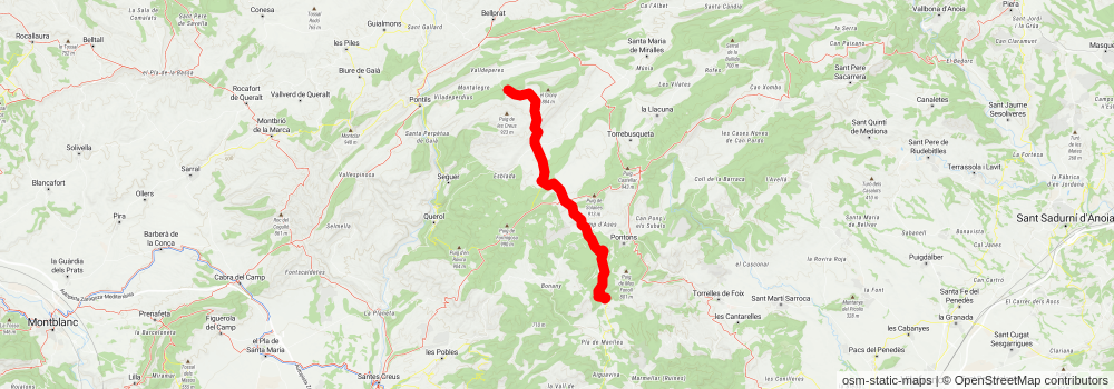 La Bisbal del Penedés - Sant Magí de Brufaganya PR C 224 stage 2 Map