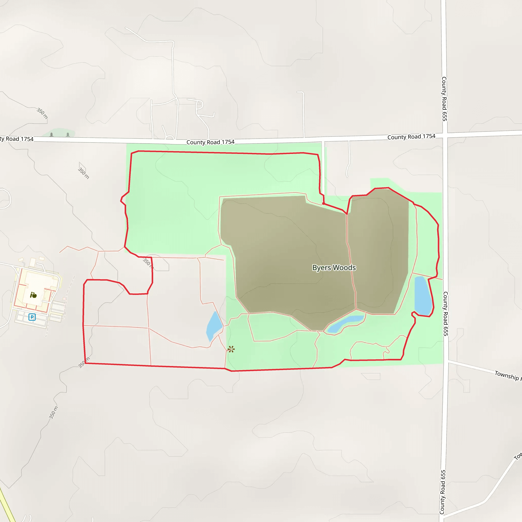 Byers Woods Loop mobile static map