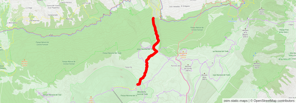 PR TF 41 Pico del Teide Peak from El Socorro Beach stage 2 Map