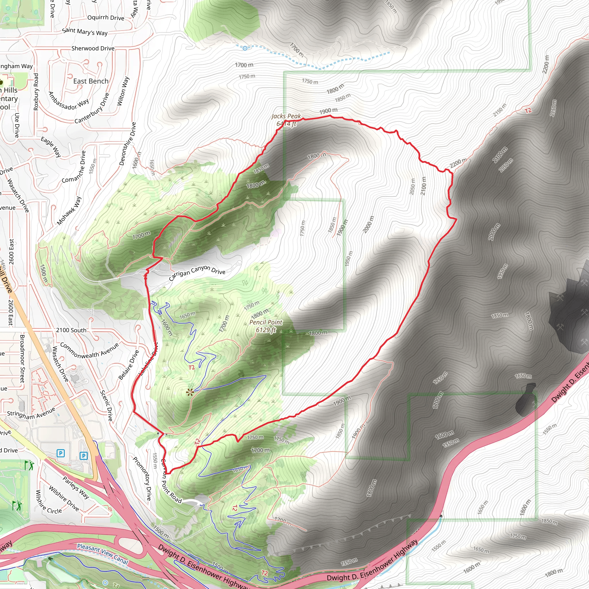 Jacks Peak Loop Trail mobile static map