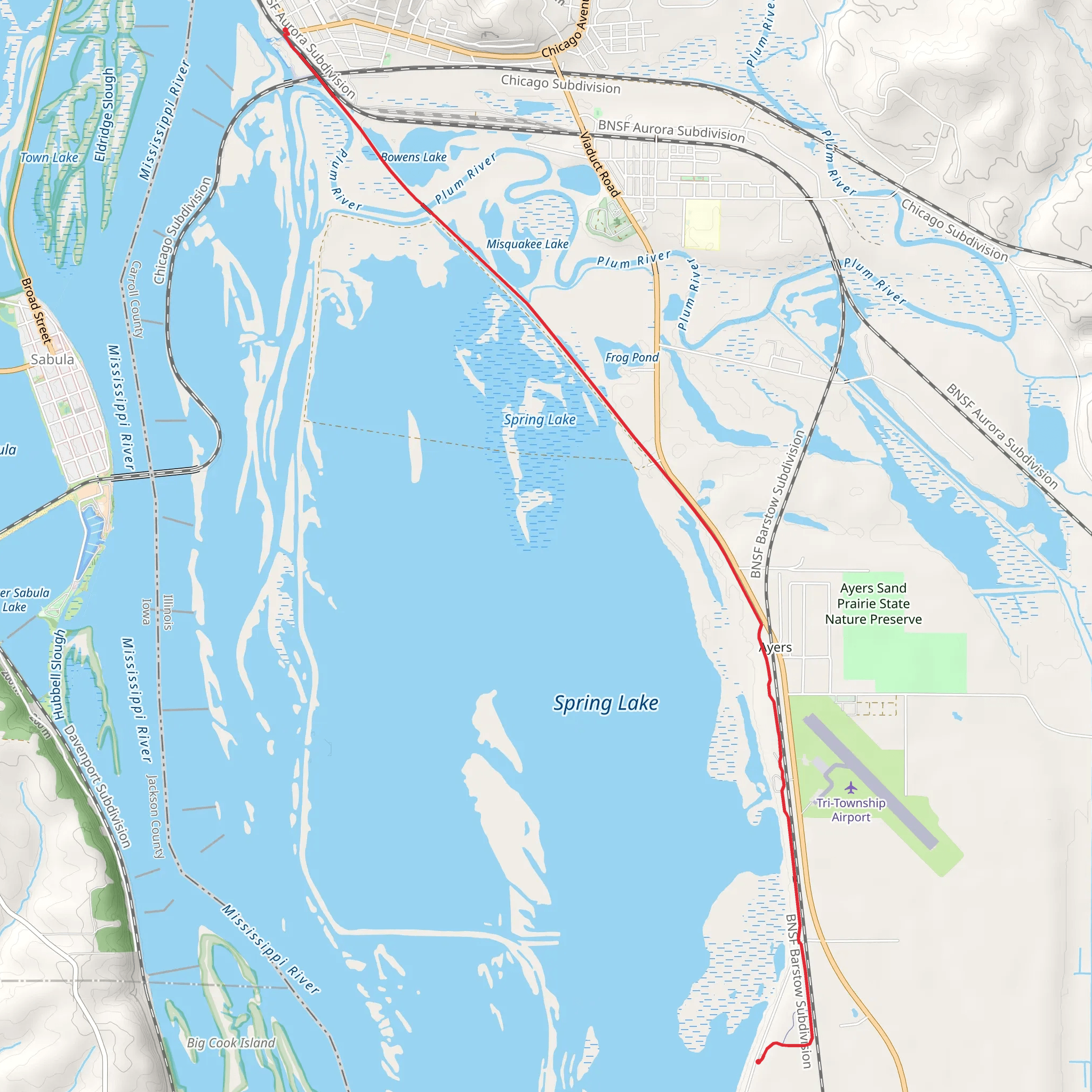 Great River Trail - Savanna mobile static map