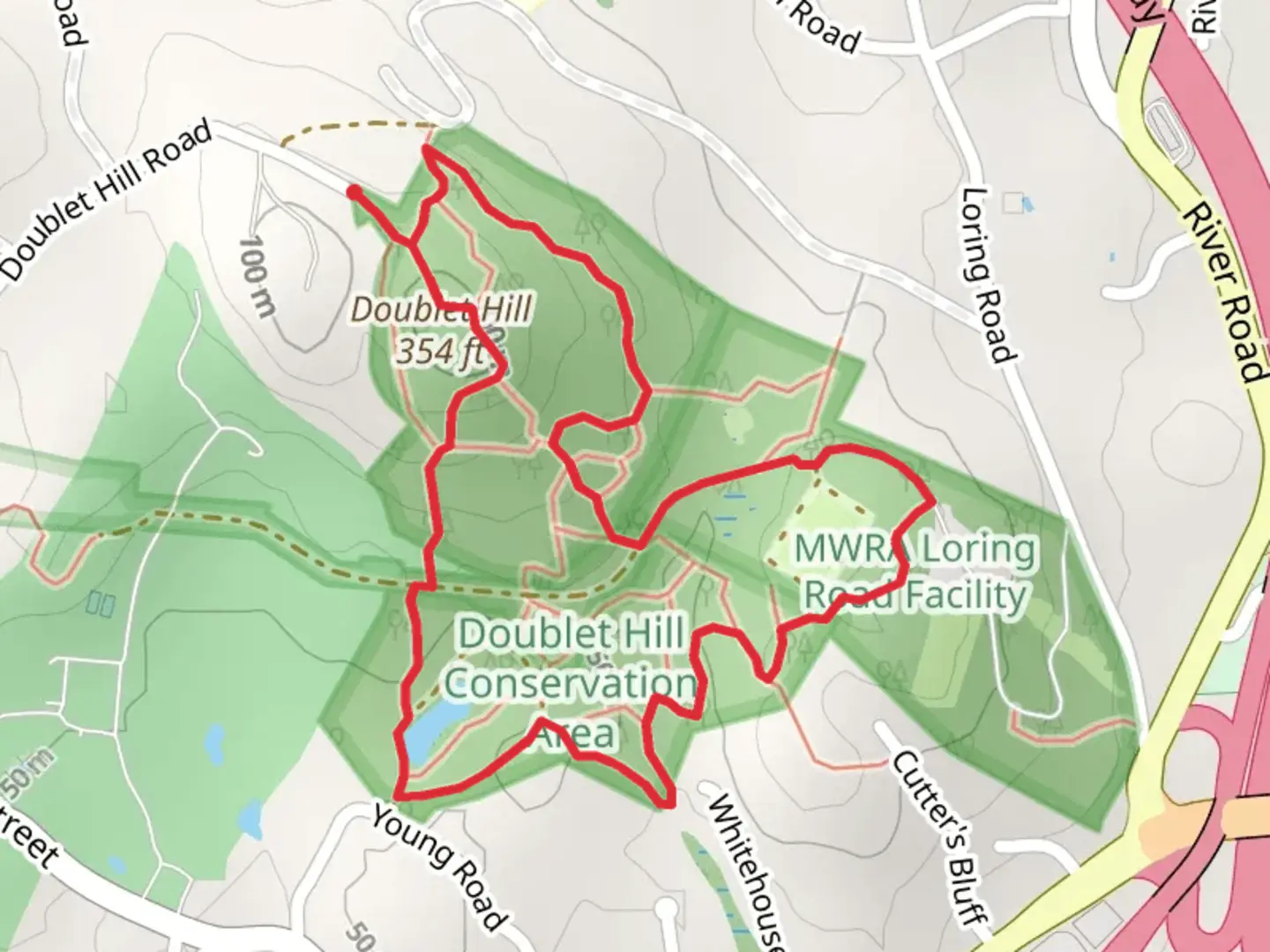 An image depicting the trail Doublet Hill Loop and its surrounding area.