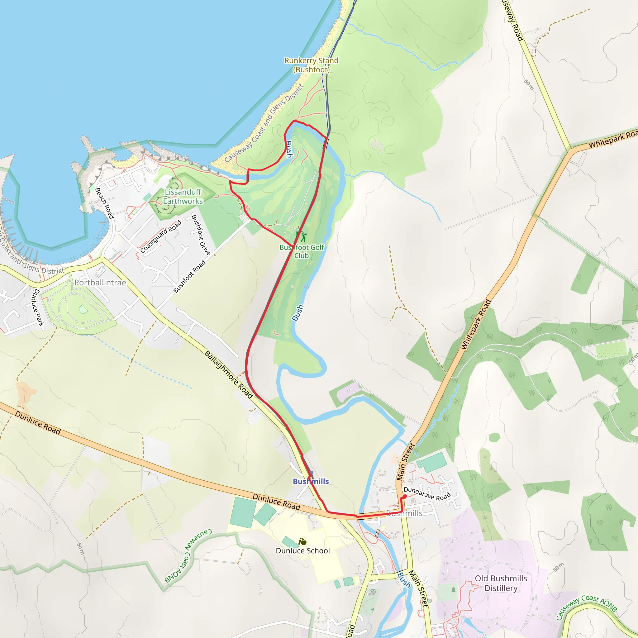 Bushmills Ulster Scots Walk mobile static map