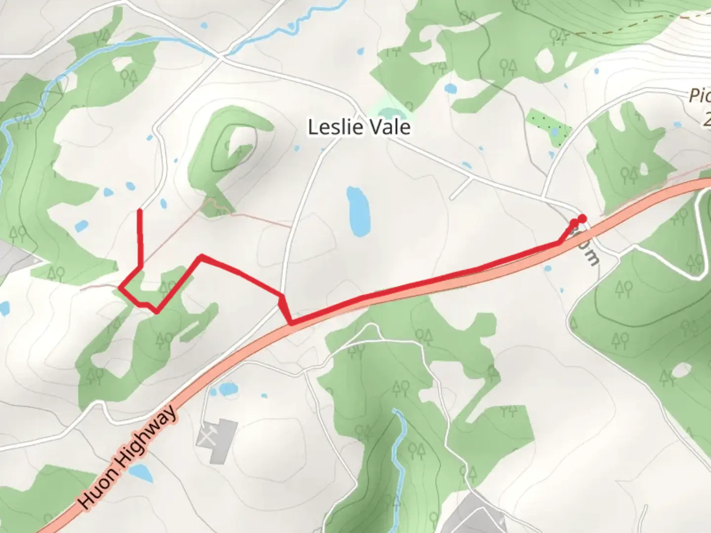 An image depicting the trail Leslie Vale Track and its surrounding area.