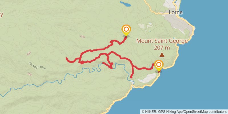 Lorne Waterfall Circuit Trail stage 2 Map