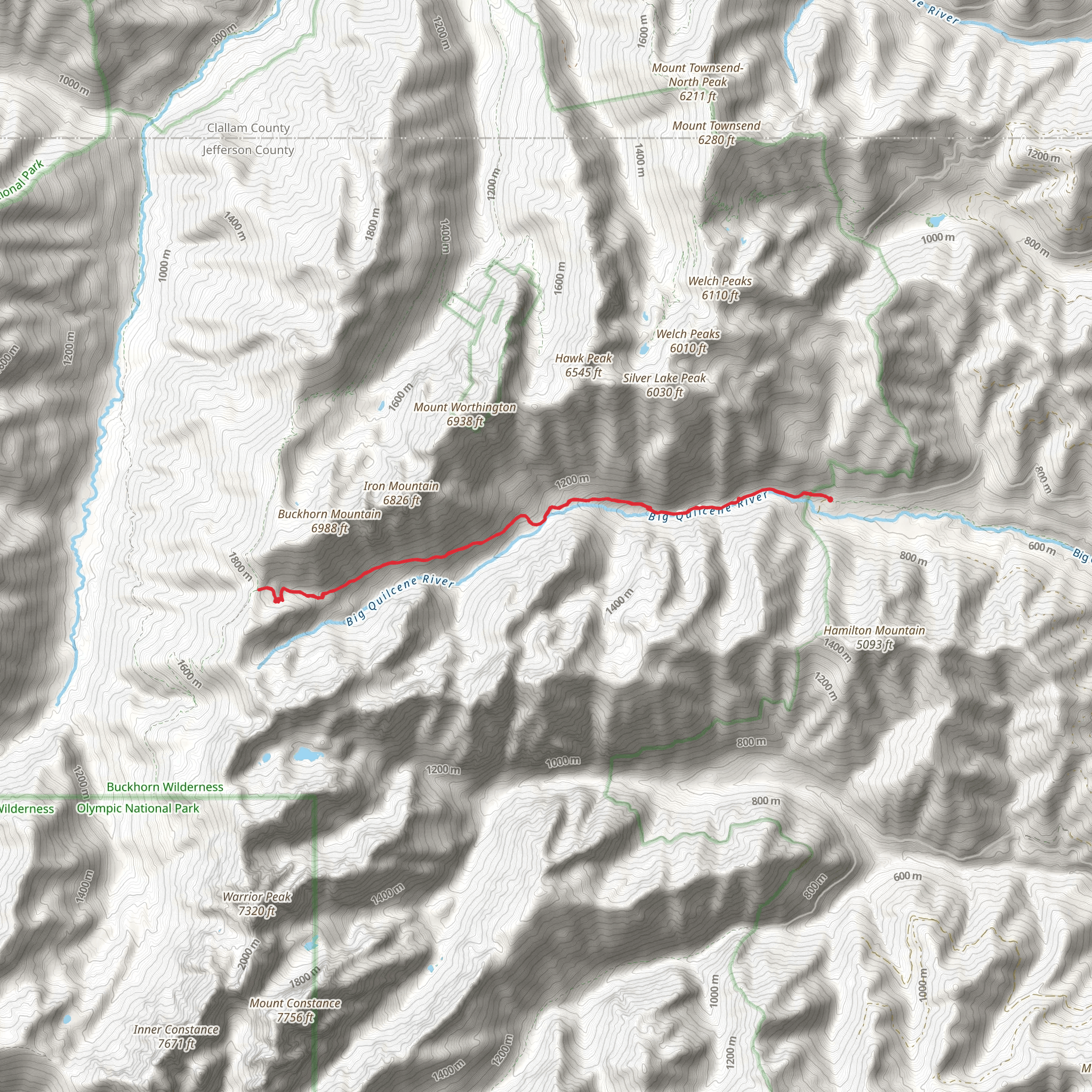 Big Quilcene Trail mobile static map