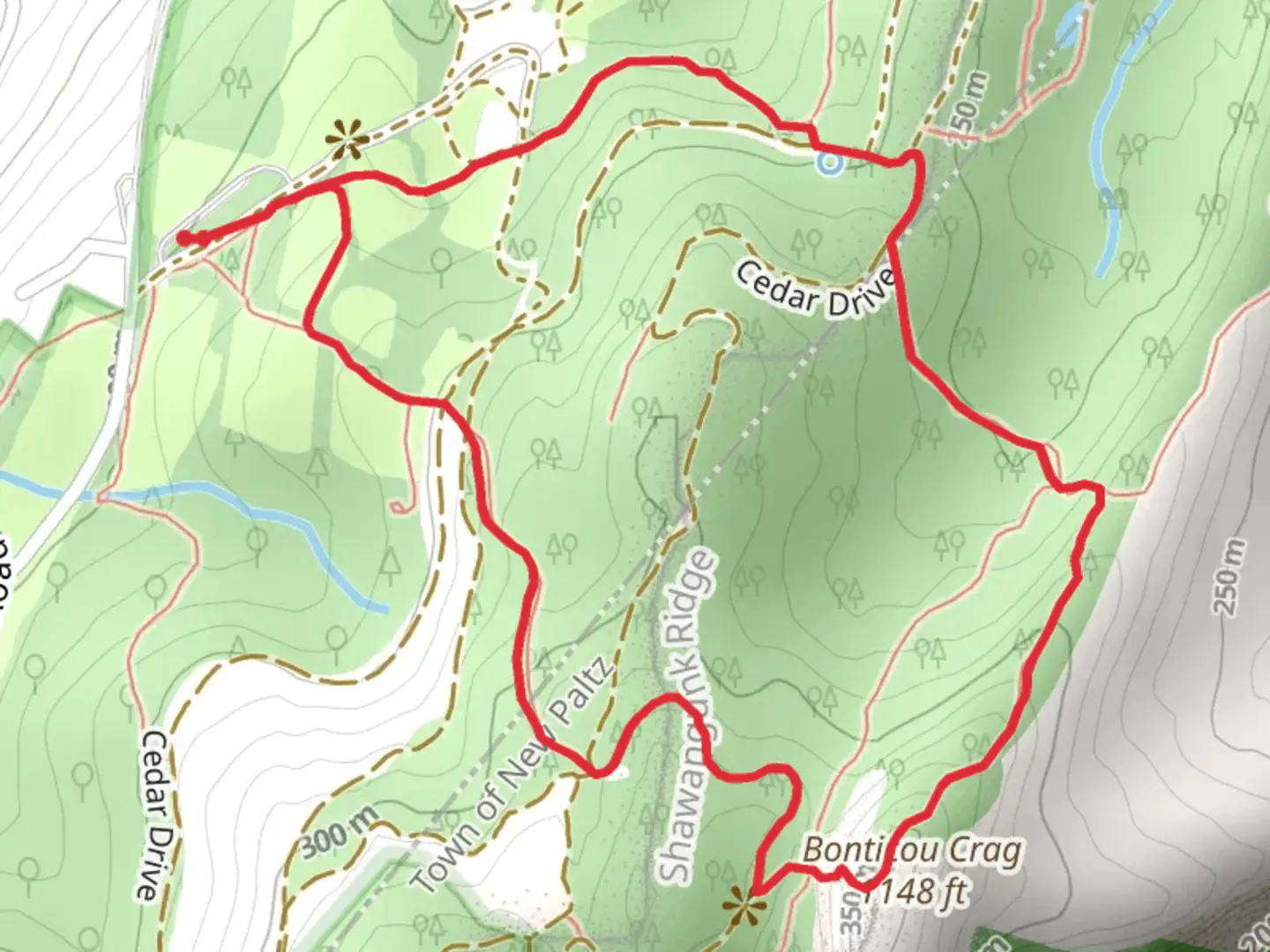 An image depicting the trail Cedar Trail and Crag Trail Loop and its surrounding area.