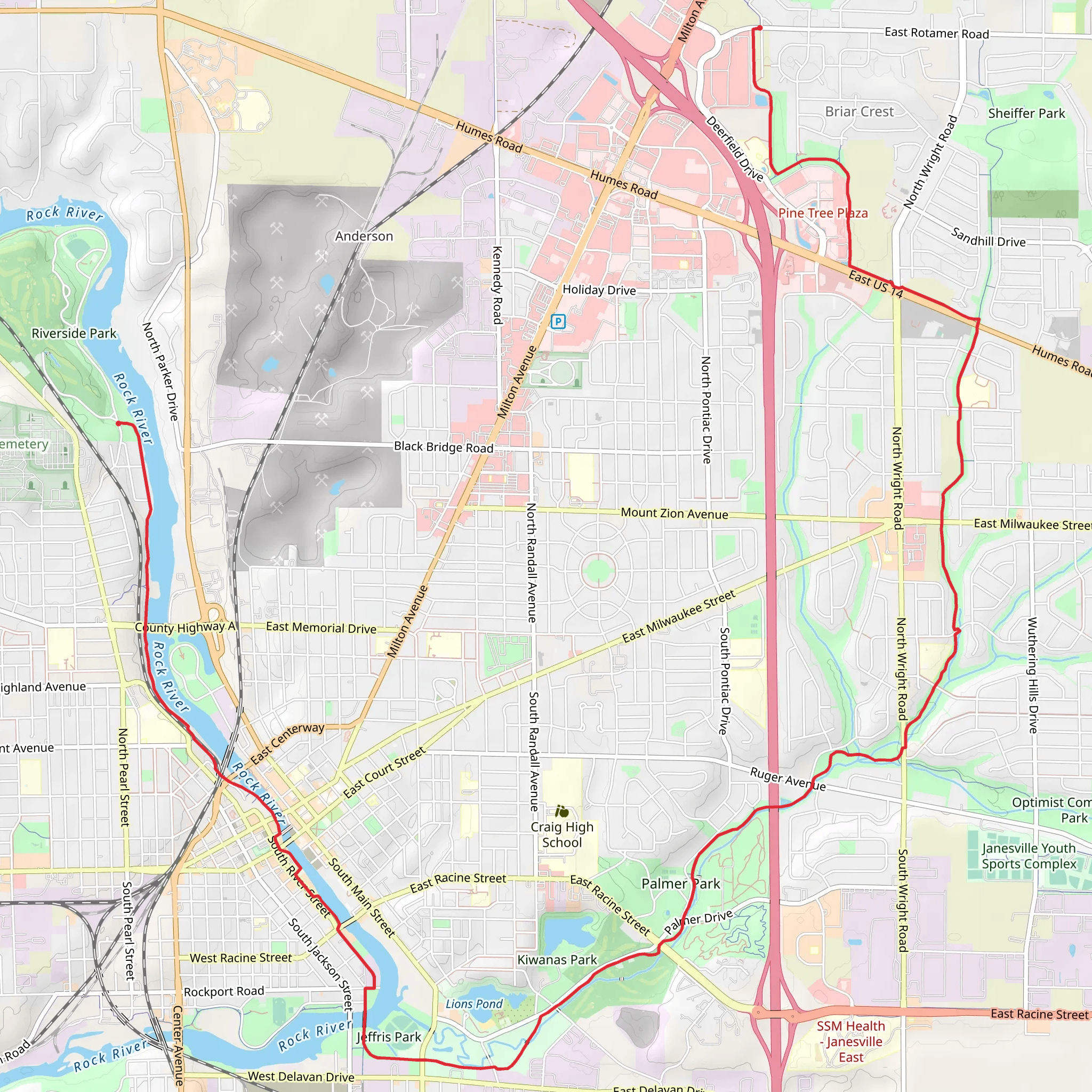 Ice Age Trail - Woodcrest Park mobile static map