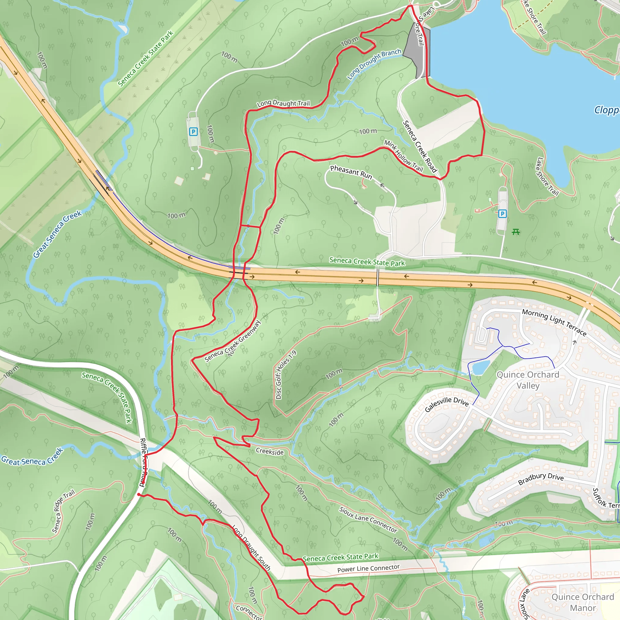 Long Draught and Mink Hollow Loop Trail mobile static map