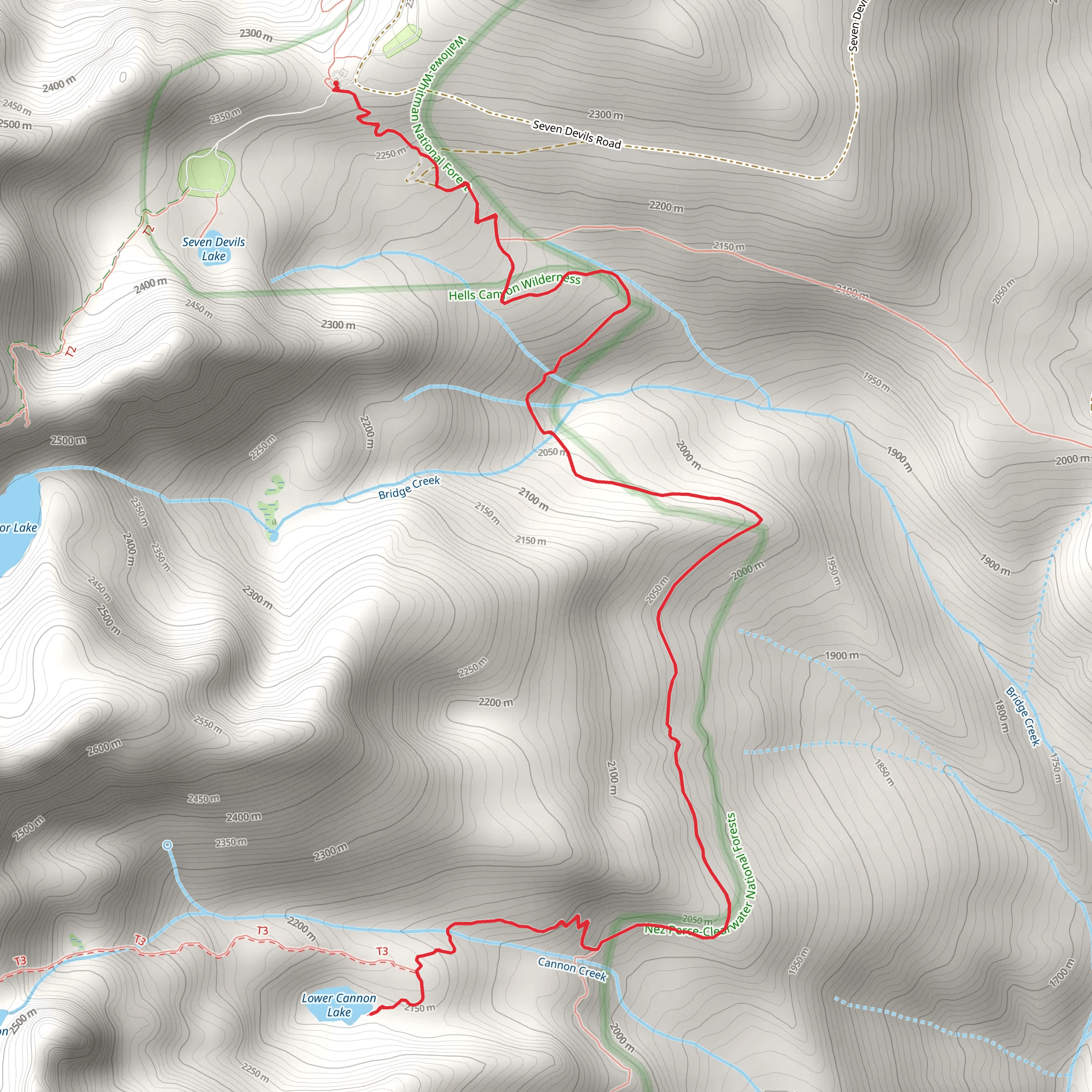 Lower Cannon Lake via South Boise Trail mobile static map
