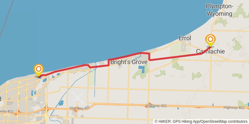 Waterfront Trail stage 66 Map