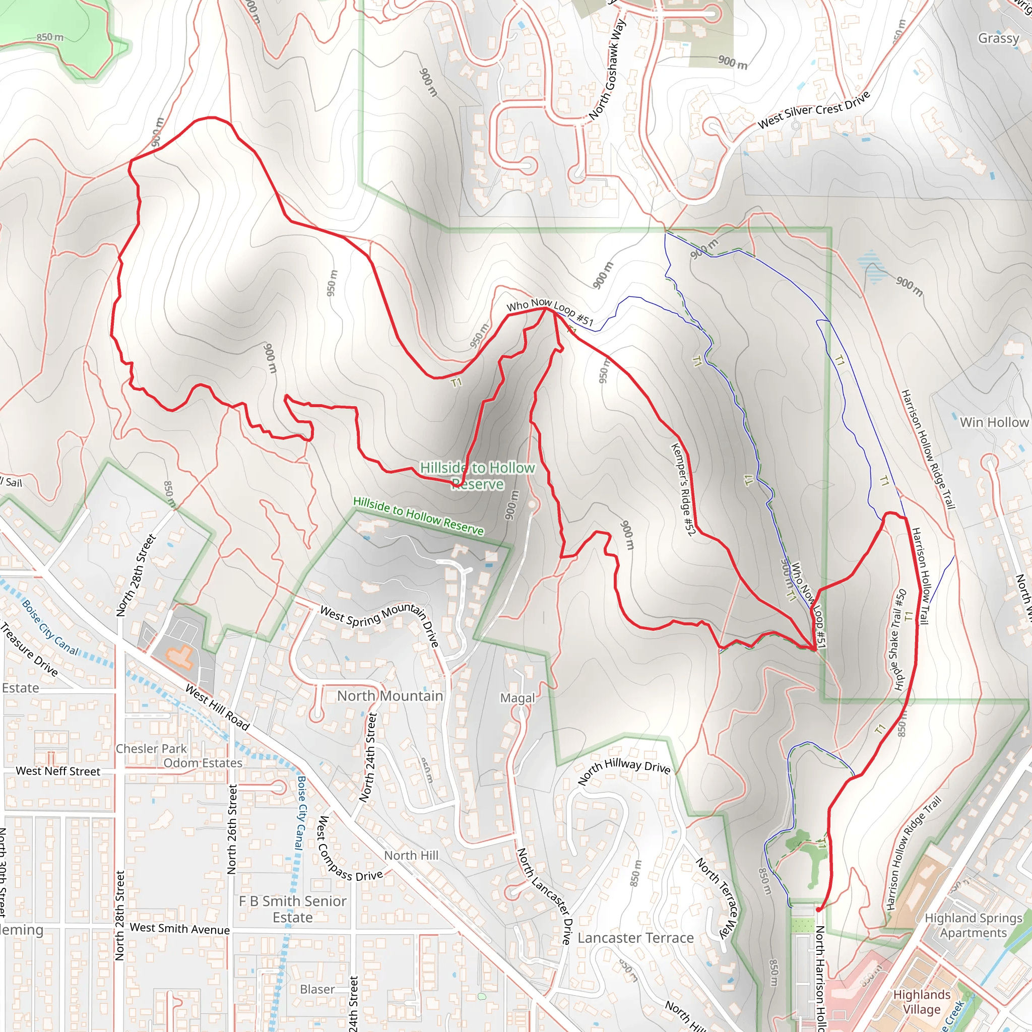 Harrison Hollow Trail and Kemper’s Ridge Loop mobile static map