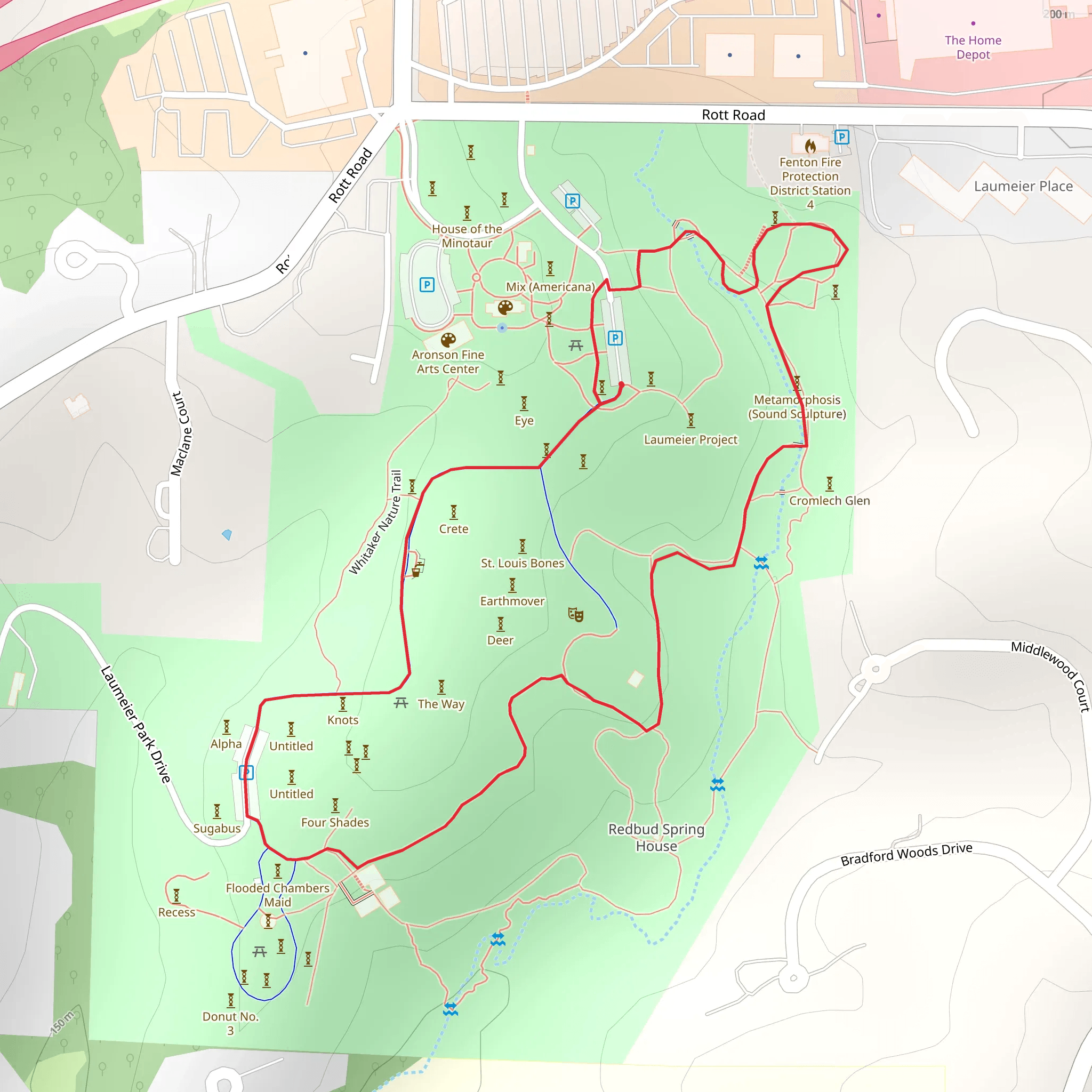 Laumeier Sculpture Park Loop mobile static map