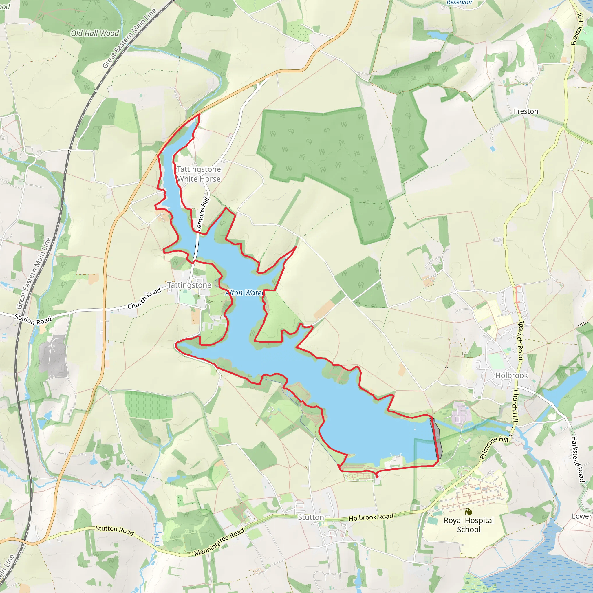 Alton Water Circular mobile static map