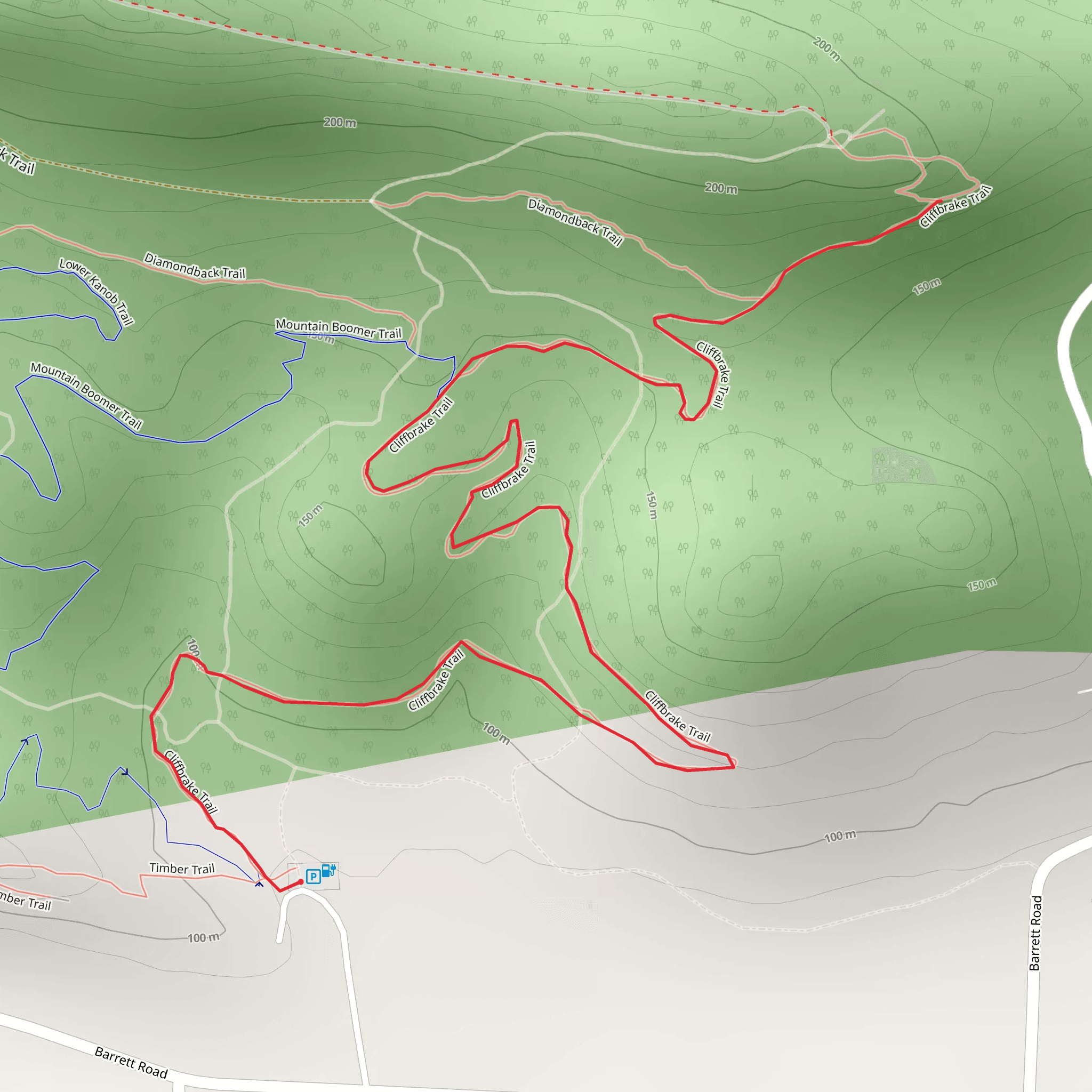 Cliffbrake Trail mobile static map
