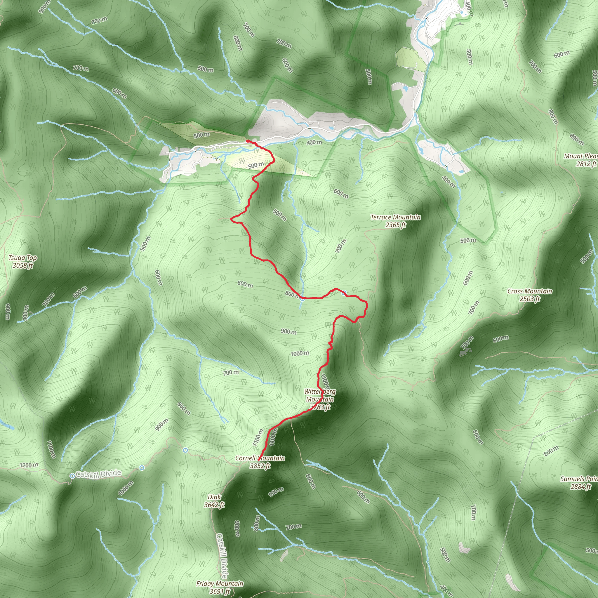 Wittenberg Mountain and Wittenberg Mountain Creek from Woodland Valley Road mobile static map