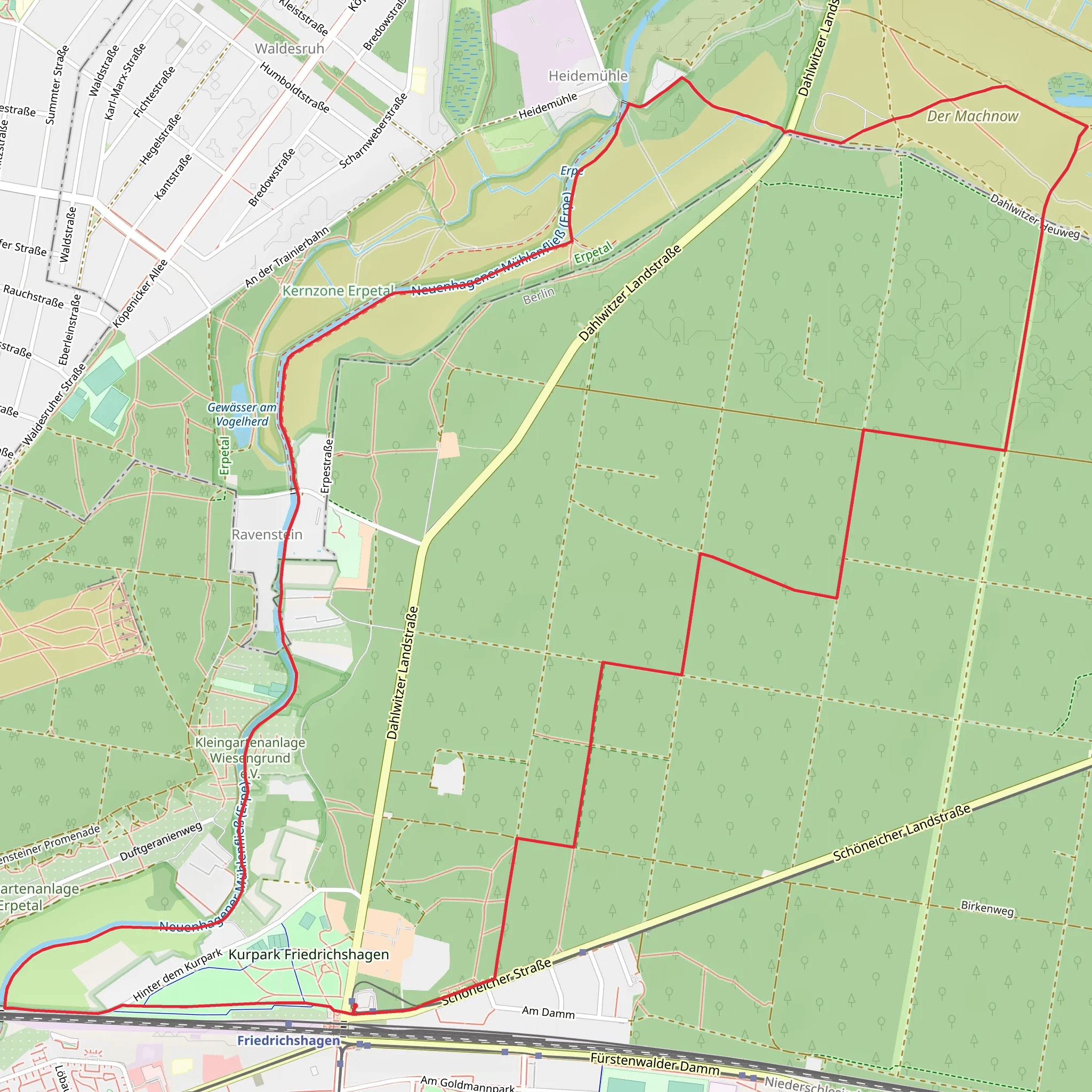 Kurpark Friedrichshagen and Krummendammer Loop mobile static map