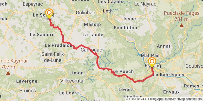 Camino Geneva-Saint Jean Pied du Port alt 3 Map