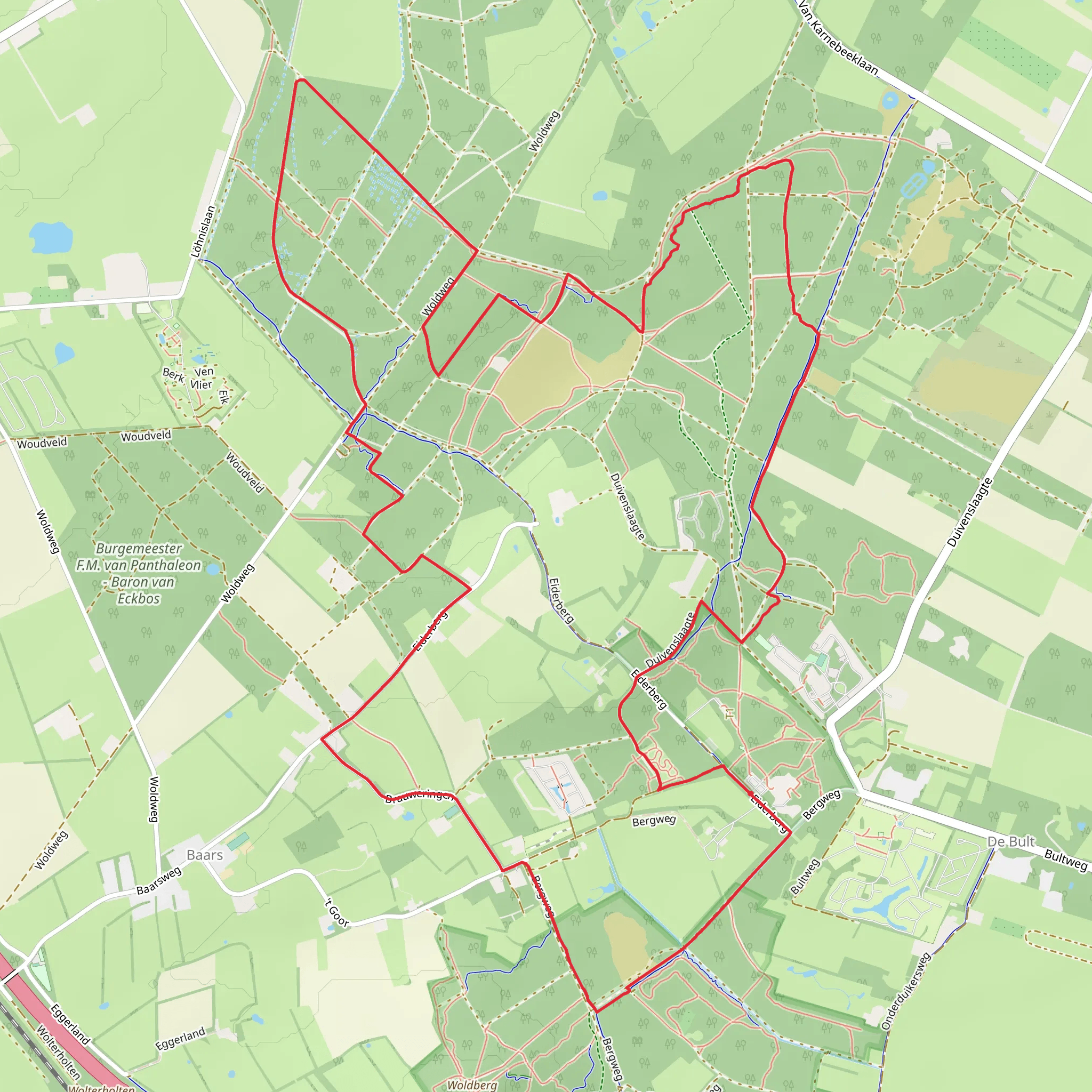 Eeserveld via Woldweg and Brauweringen mobile static map