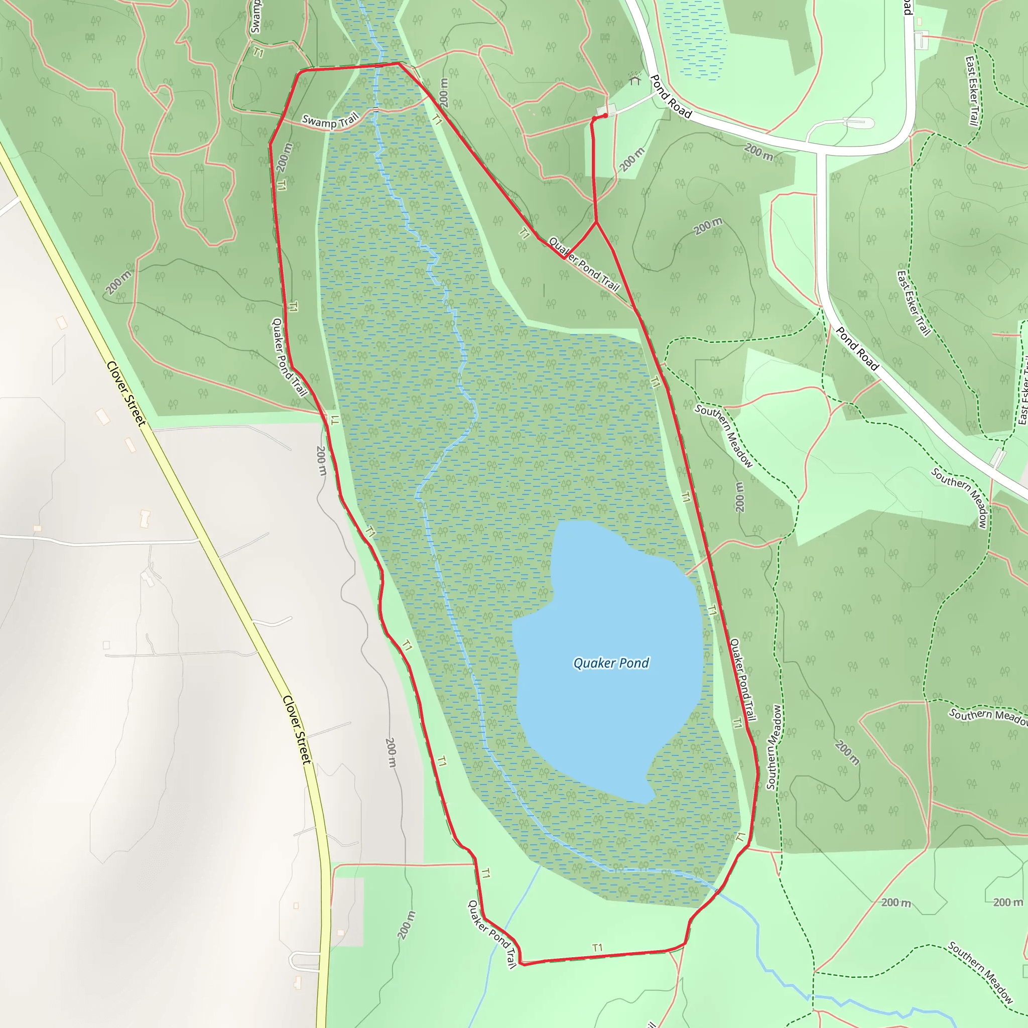 Quaker Pond Loop Trail mobile static map