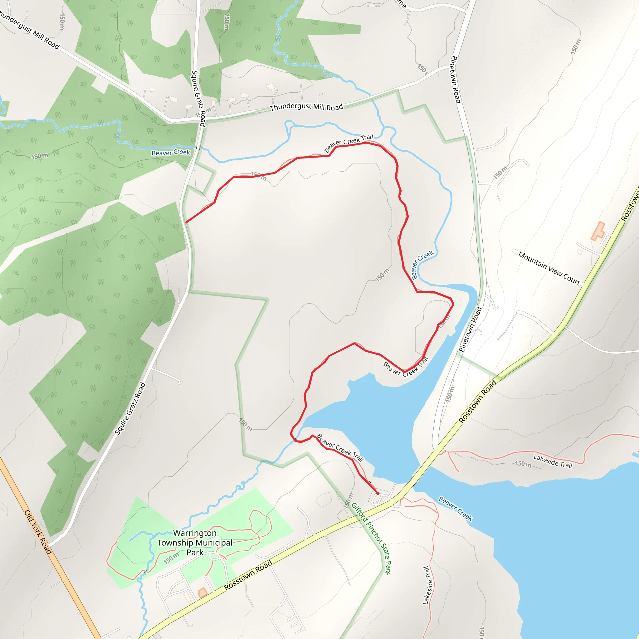 Beaver Creek Trail from Pinchot Lake mobile static map