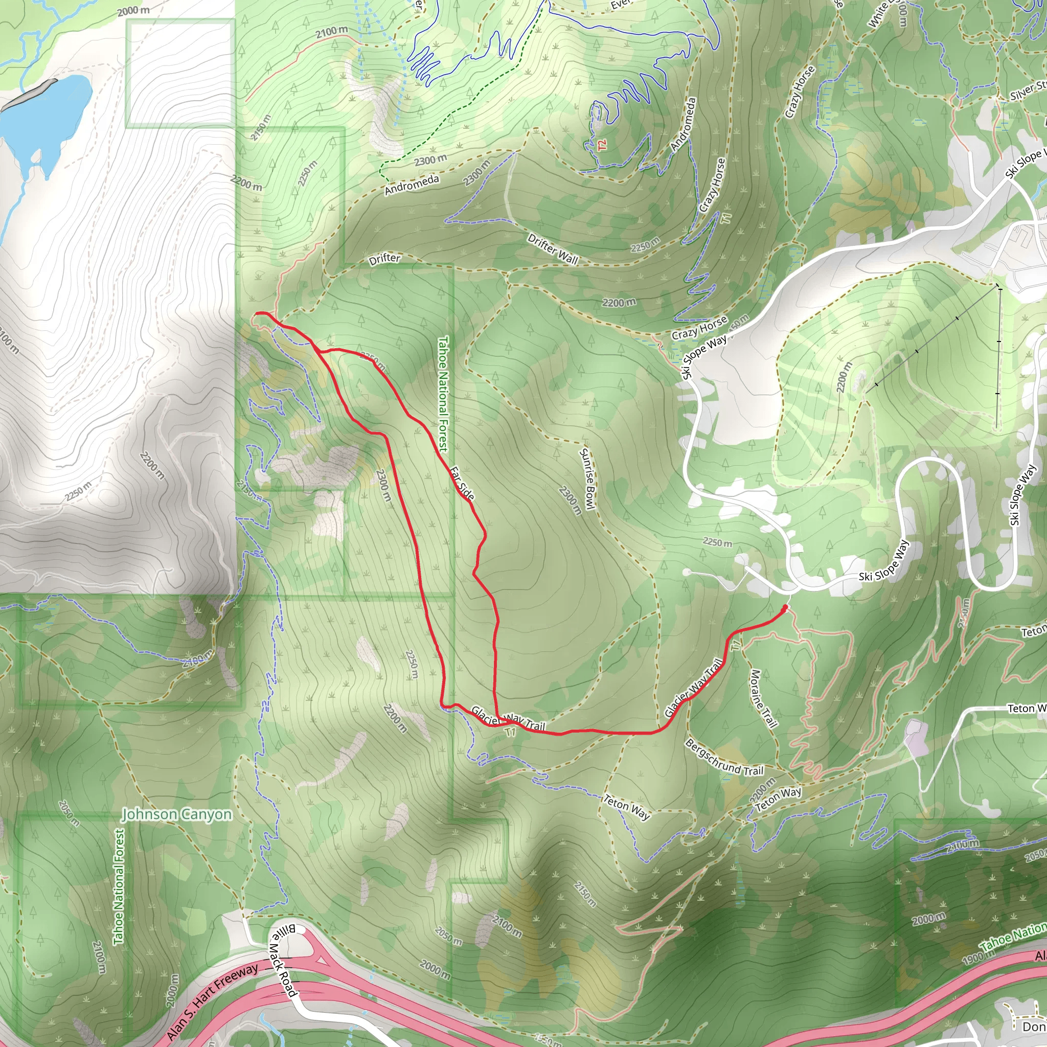 Donner Lake Rim Trail and Far Side Loop mobile static map