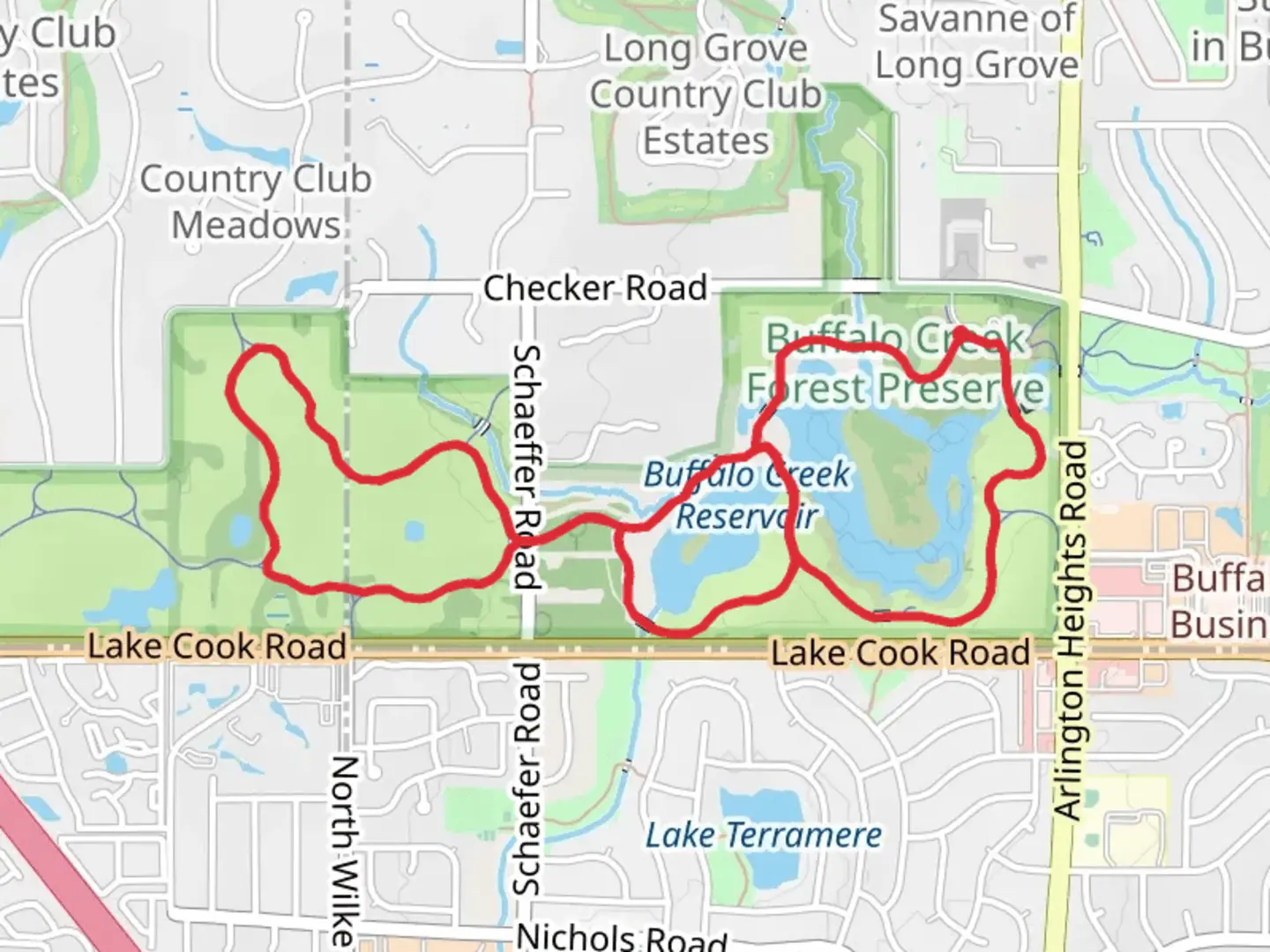 An image depicting the trail Buffalo Creek Reservoir Loop and its surrounding area.