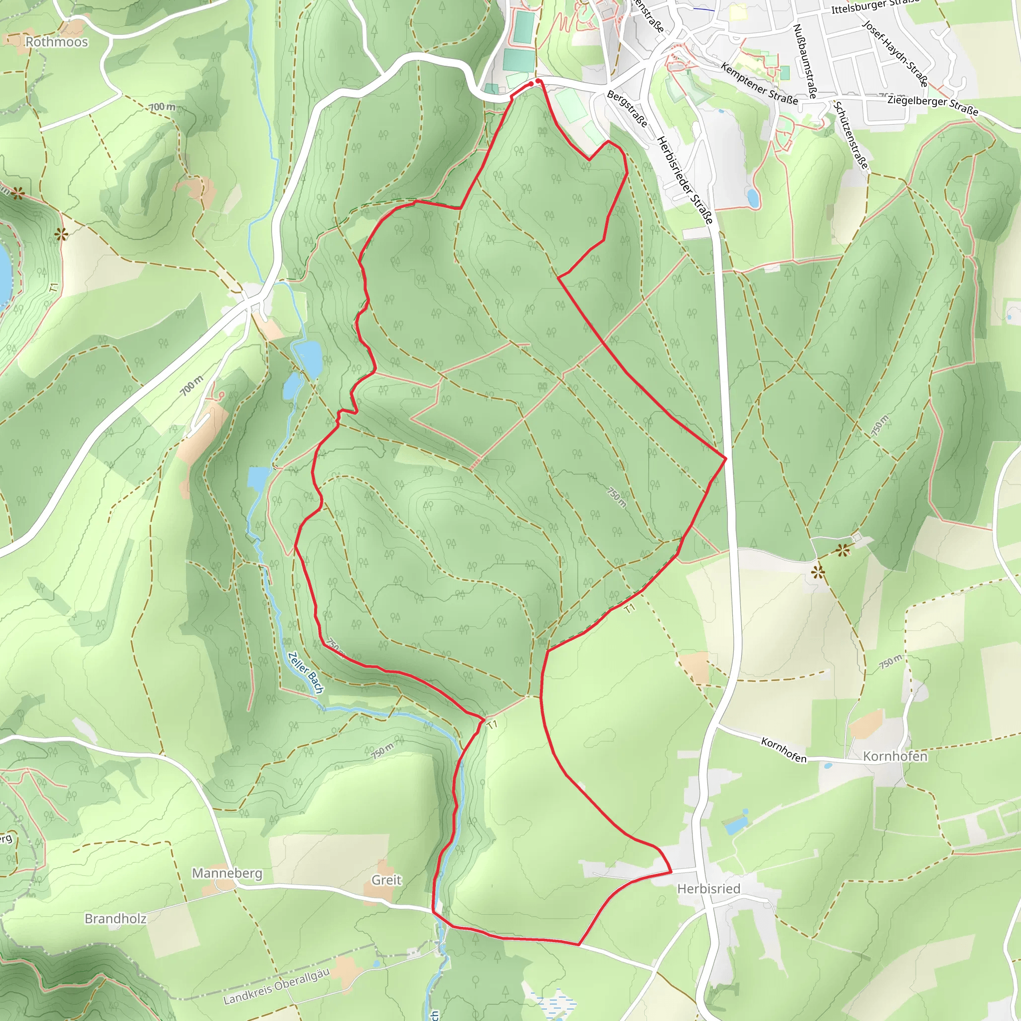 Gronenbacher Wald Loop via Manneberg mobile static map