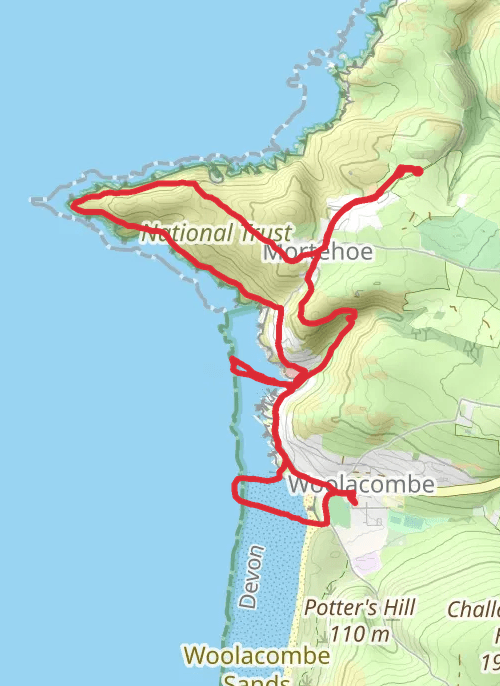 North Devon Walking mobile static map