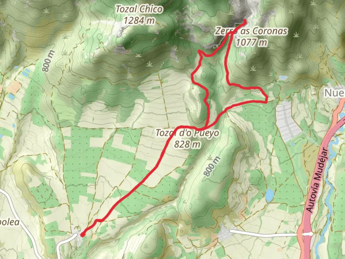 An image depicting the trail Lierta - Hermitage of San Julián - Gorgas- Lierta PR HU 112 and its surrounding area.
