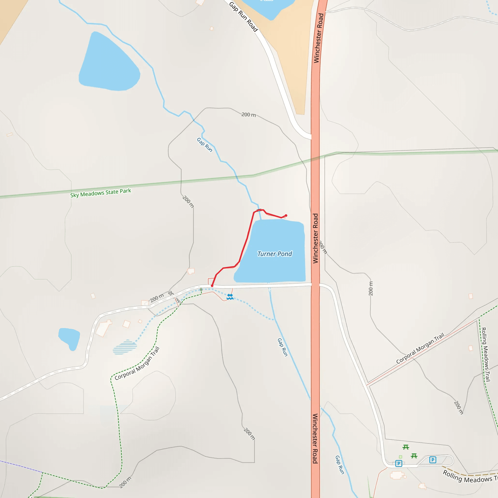 Turner Pond Shore Walk mobile static map