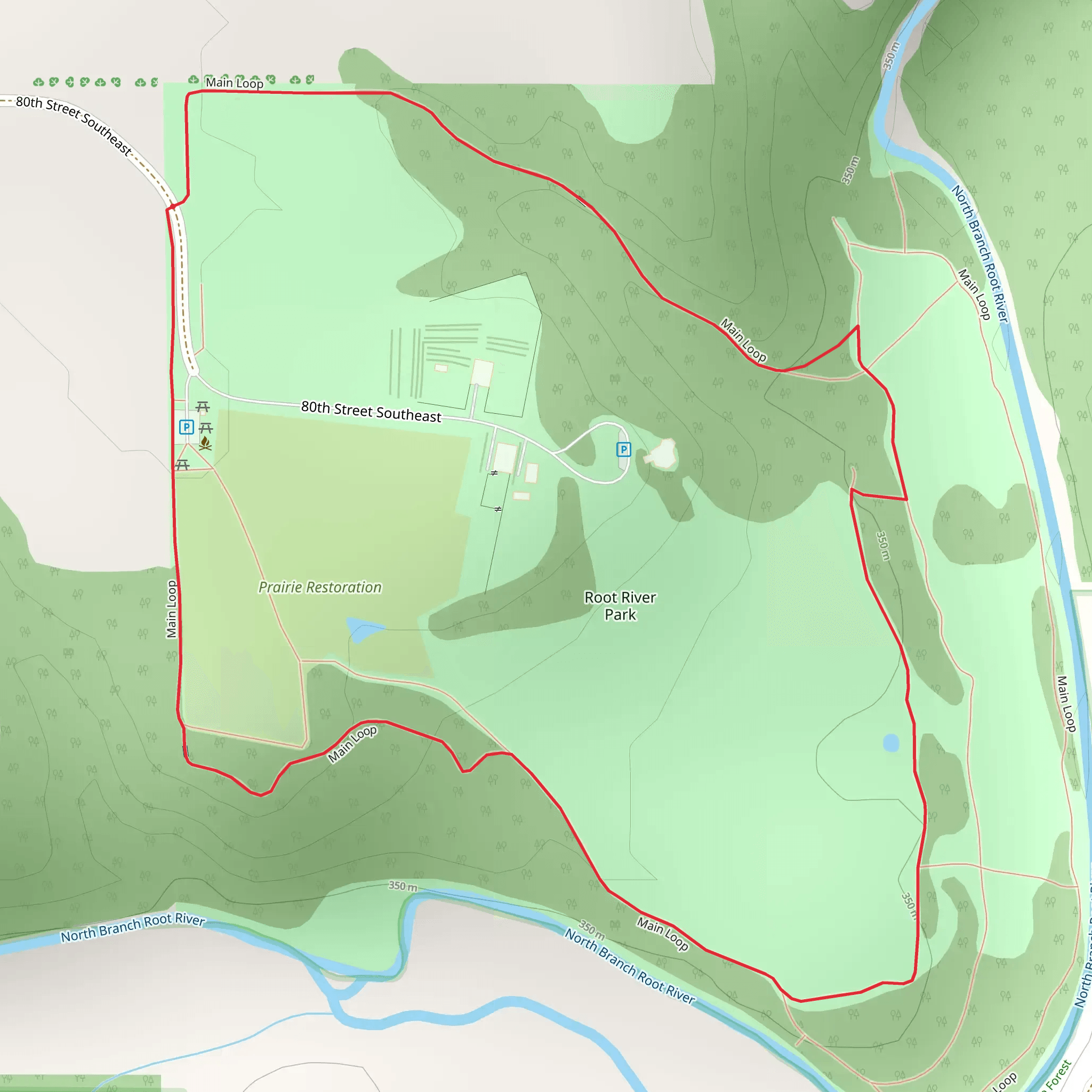 Root River Park Loop mobile static map