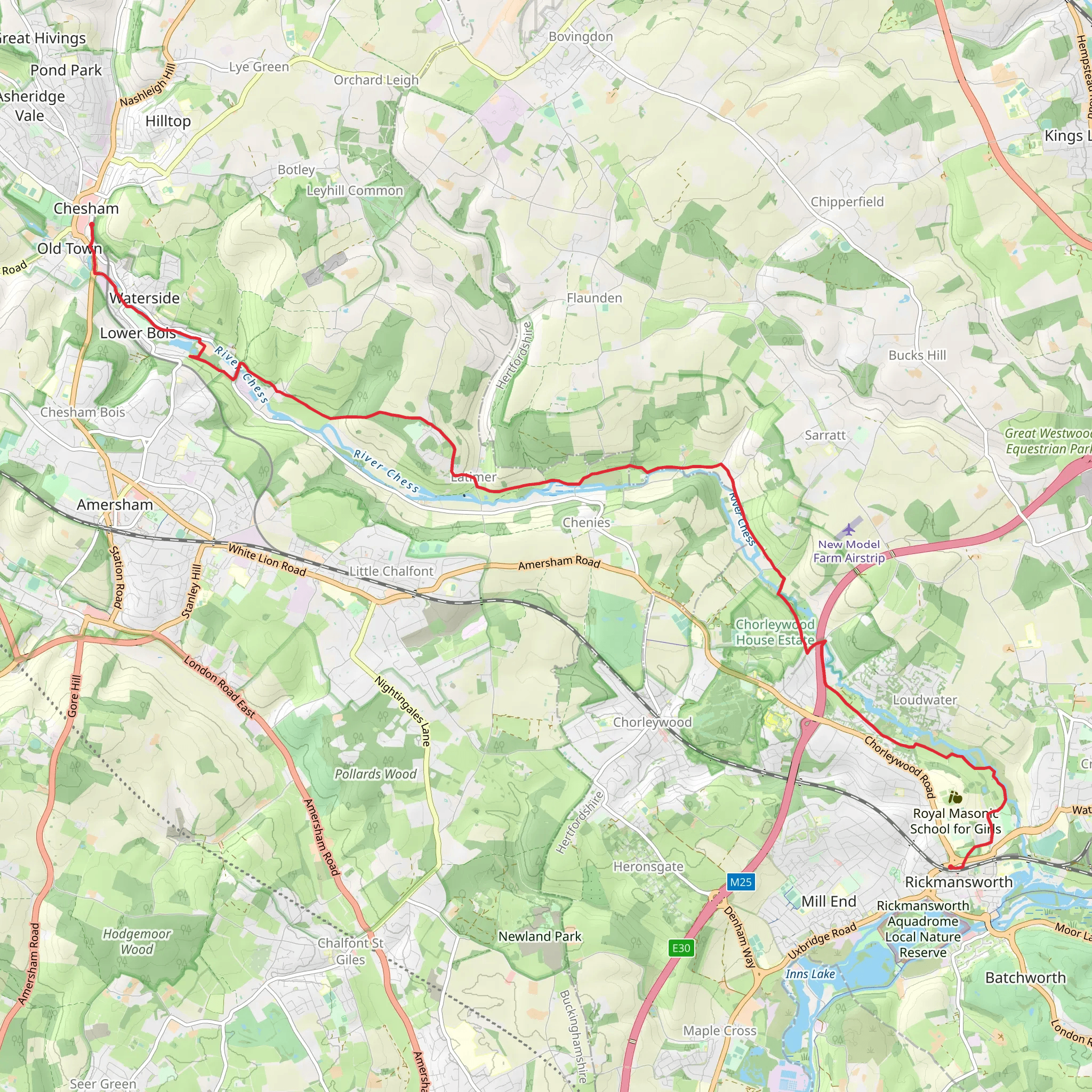 Chess Valley Walk mobile static map