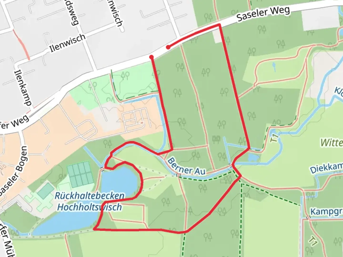An image depicting the trail Hochholtswisch Loop and its surrounding area.