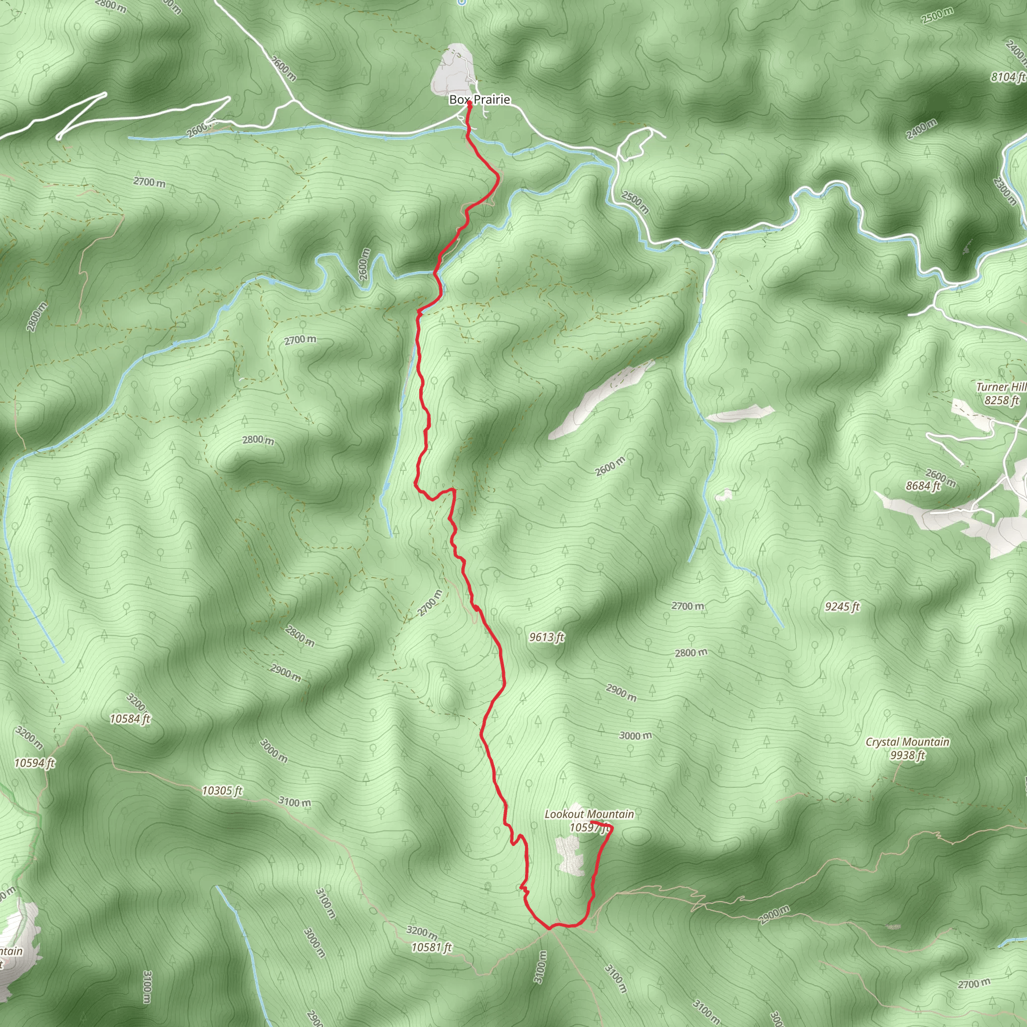 Lookout Mountain via Donner Pass Trail mobile static map