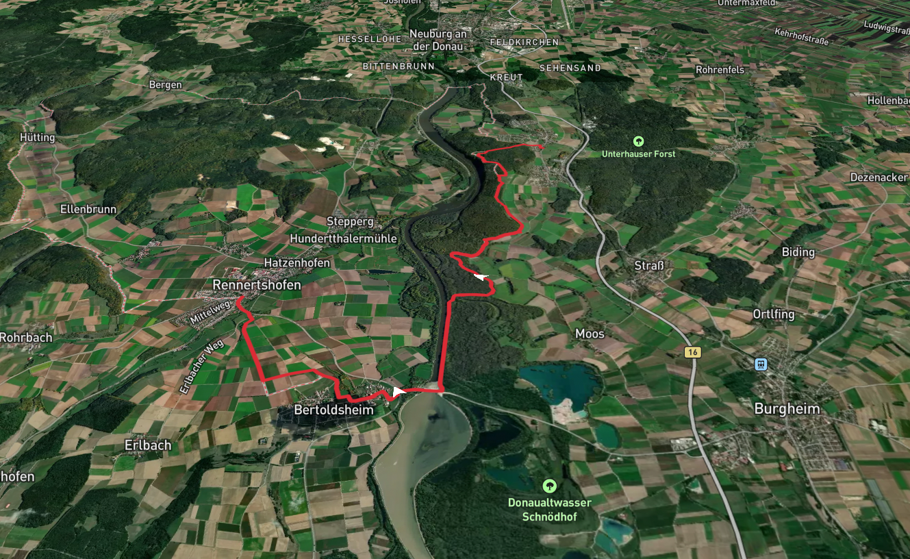 Rennertshofen to Oberhausen via Urdonautalsteig