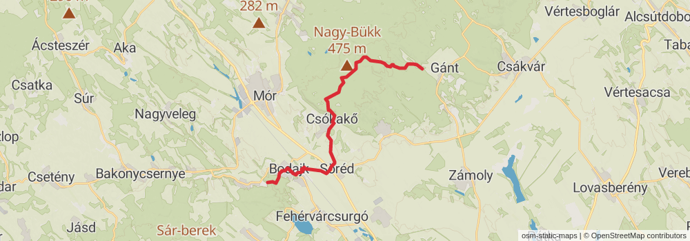 National Blue Trail - OKT stage 22 Map