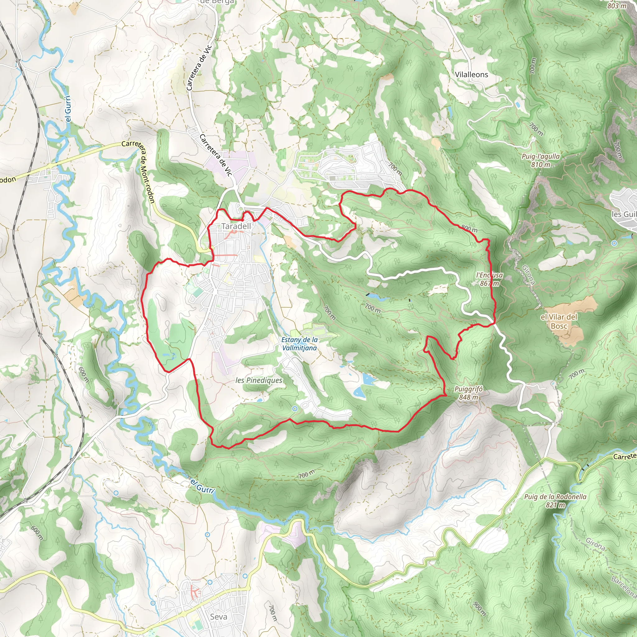 Taradell Trail PR C 42 mobile static map