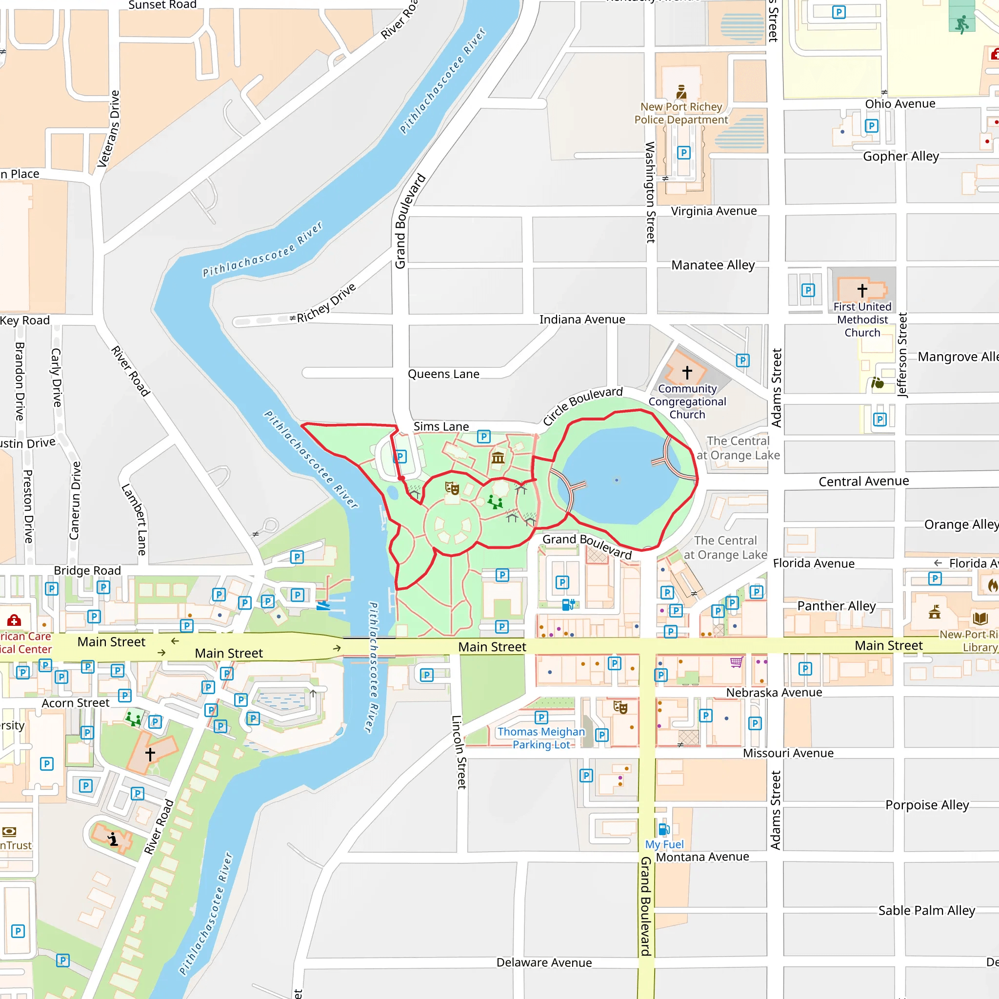 Sims Park Loop mobile static map