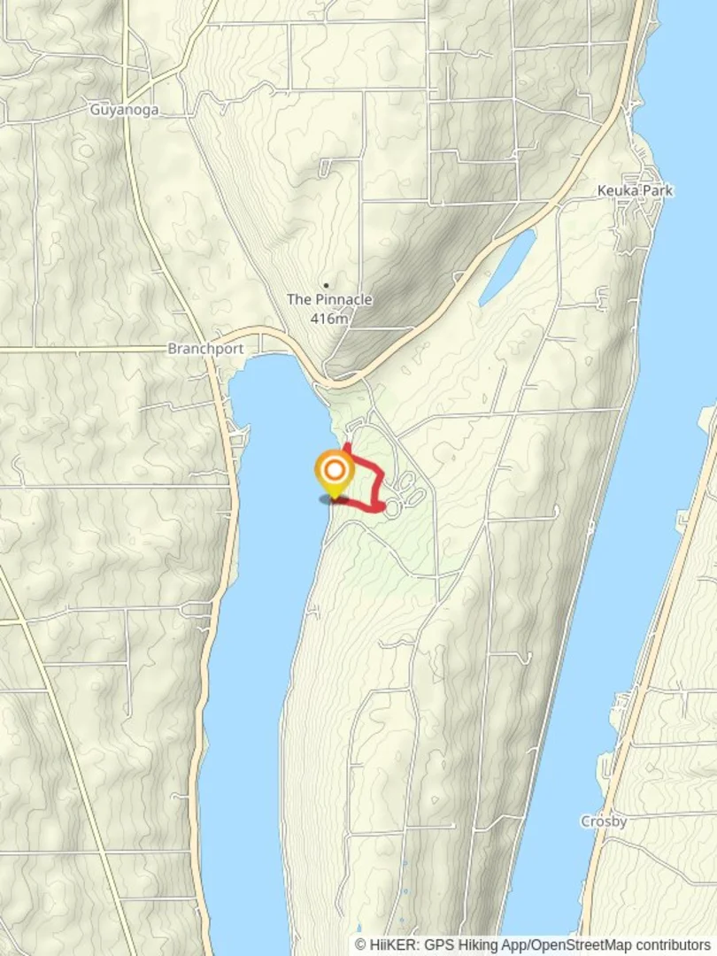 An image depicting the trail Keuka Lake State Park Loop and its surrounding area.